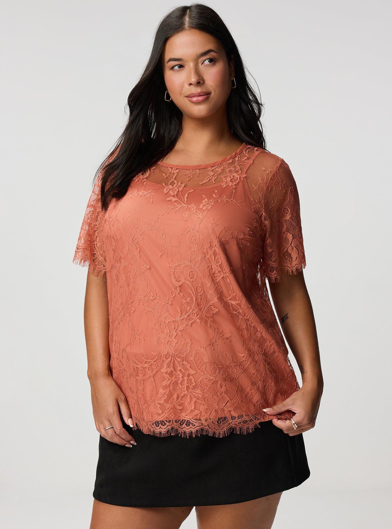 Plus Size Abbey Lace Blouse, ARAGON, alternate