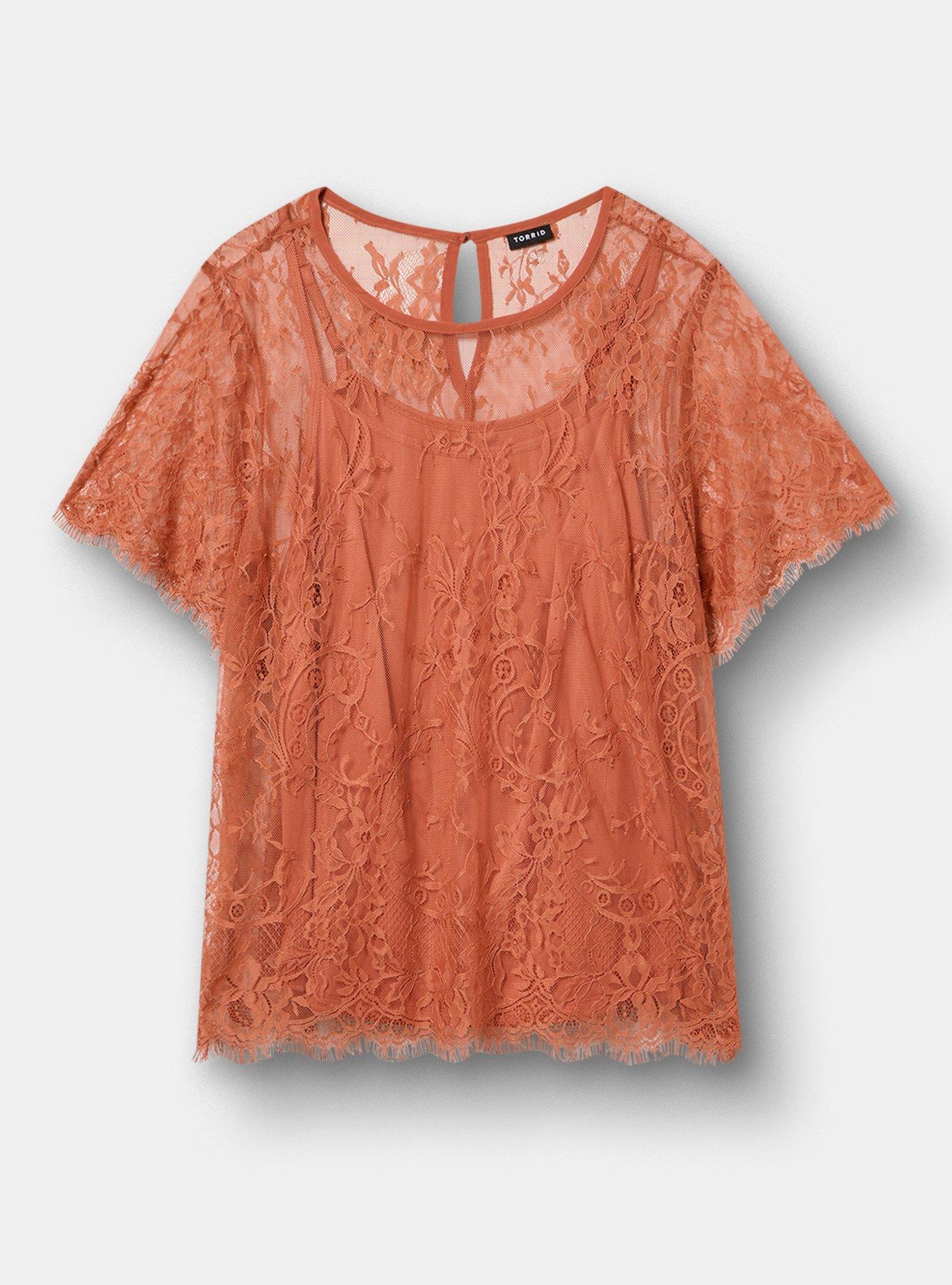 Plus Size Abbey Lace Blouse, ARAGON, hi-res