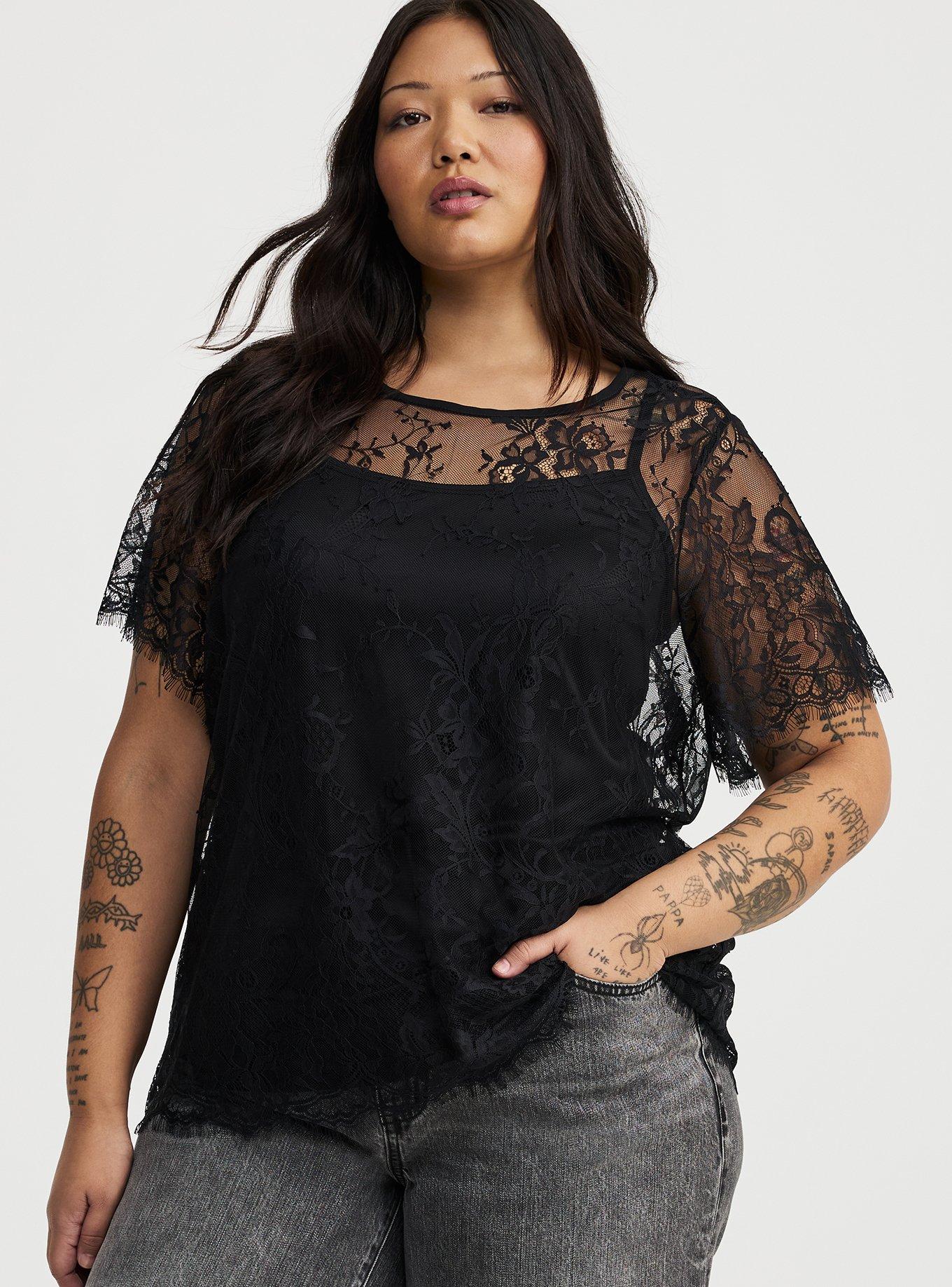 Plus Size - Abbey Short Sleeve Lace Top - Torrid