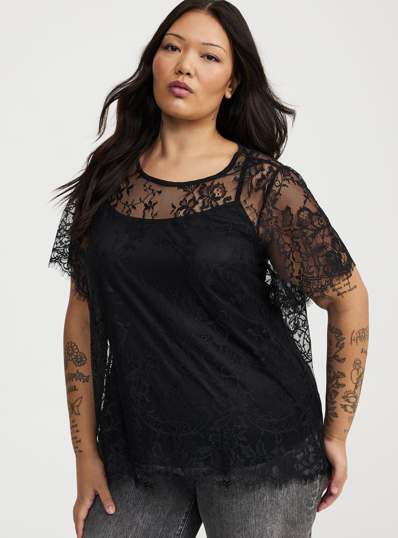 Plus Size - Abbey Short Sleeve Lace Top - Torrid