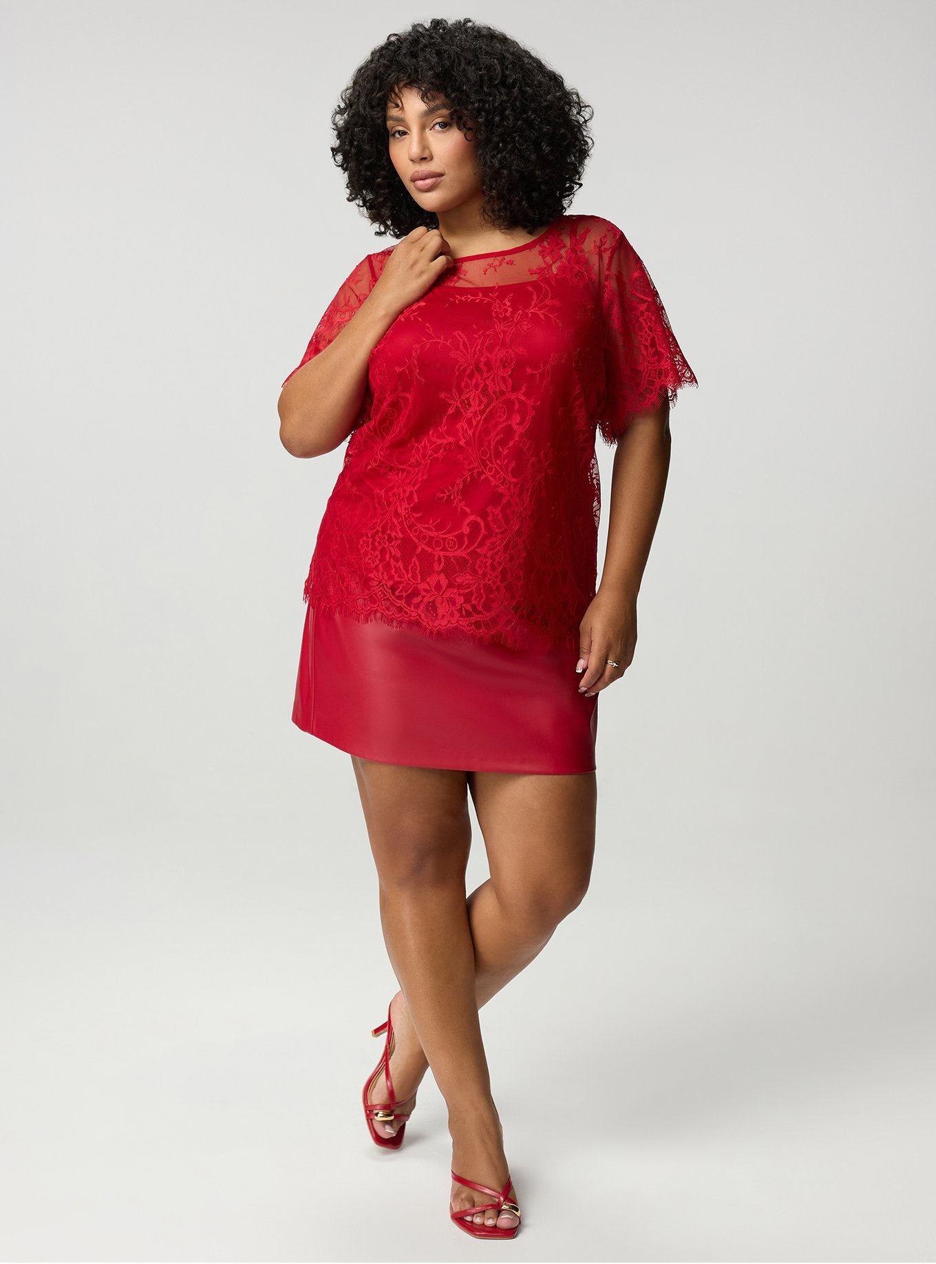 Abbey Lace Blouse, JESTER RED, alternate
