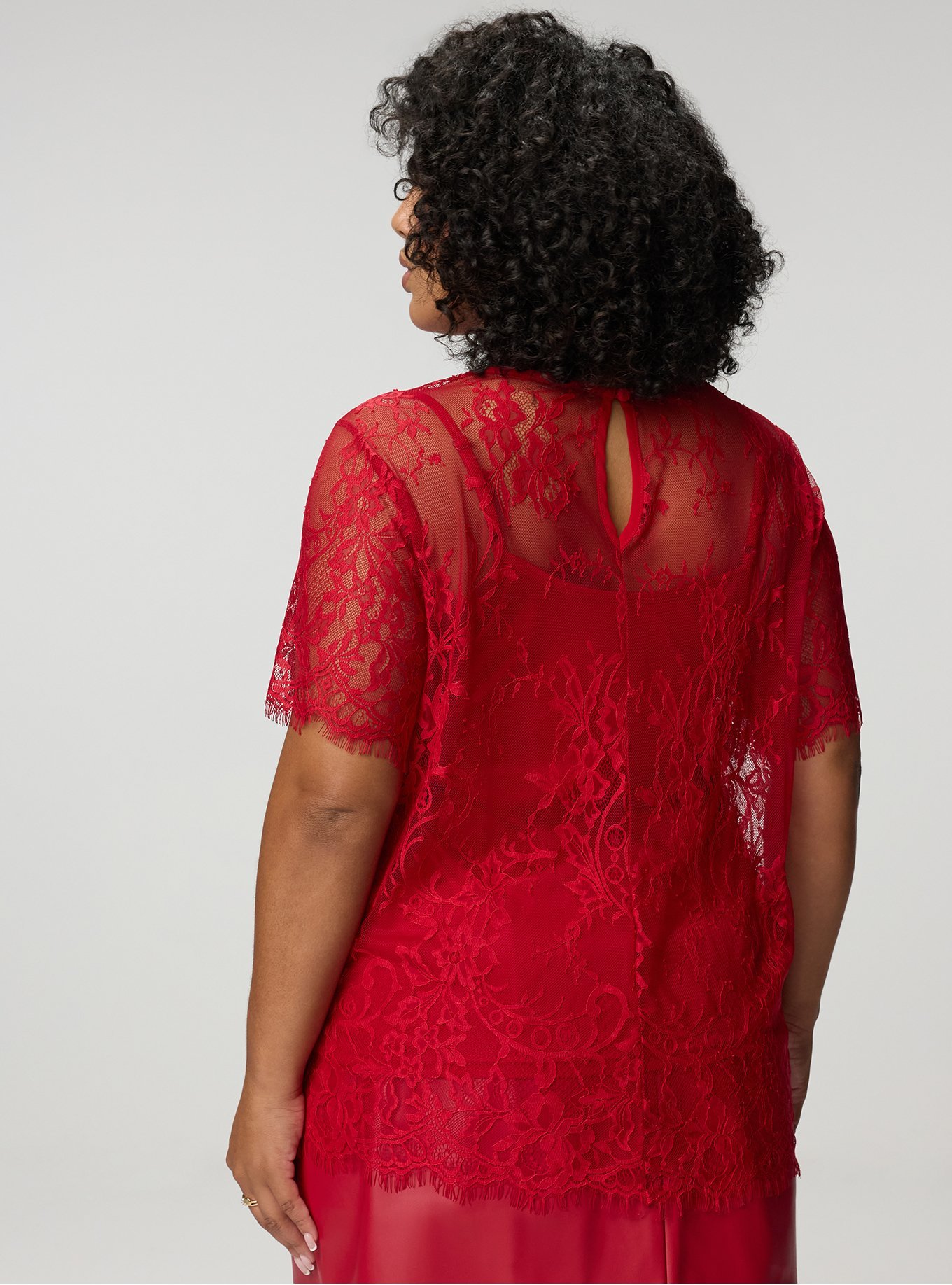 Abbey Lace Blouse, JESTER RED, alternate