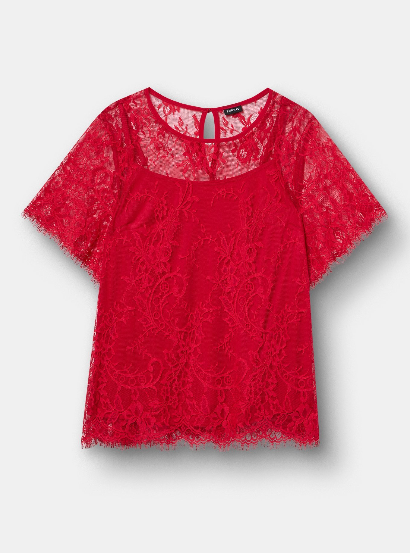 Abbey Lace Blouse, JESTER RED, hi-res