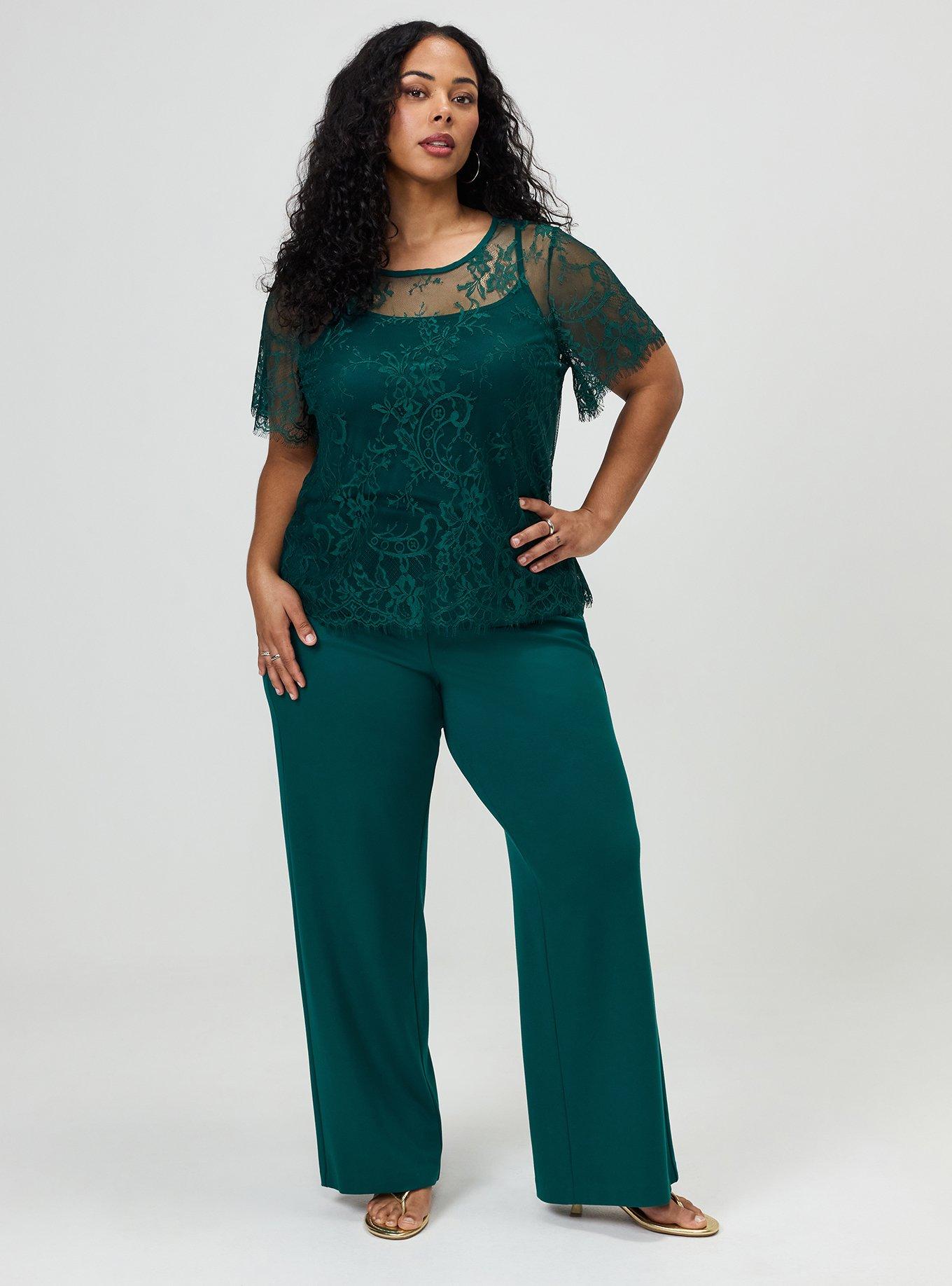Plus Size Abbey Lace Top, BOTANICAL GARDEN, alternate