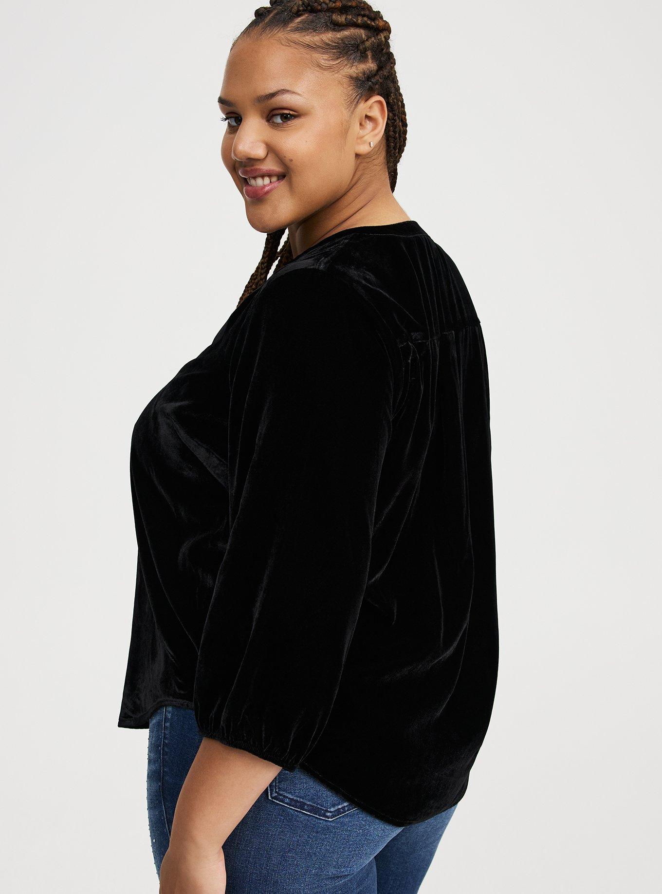 Harper 3/4 Sleeve Velvet Top