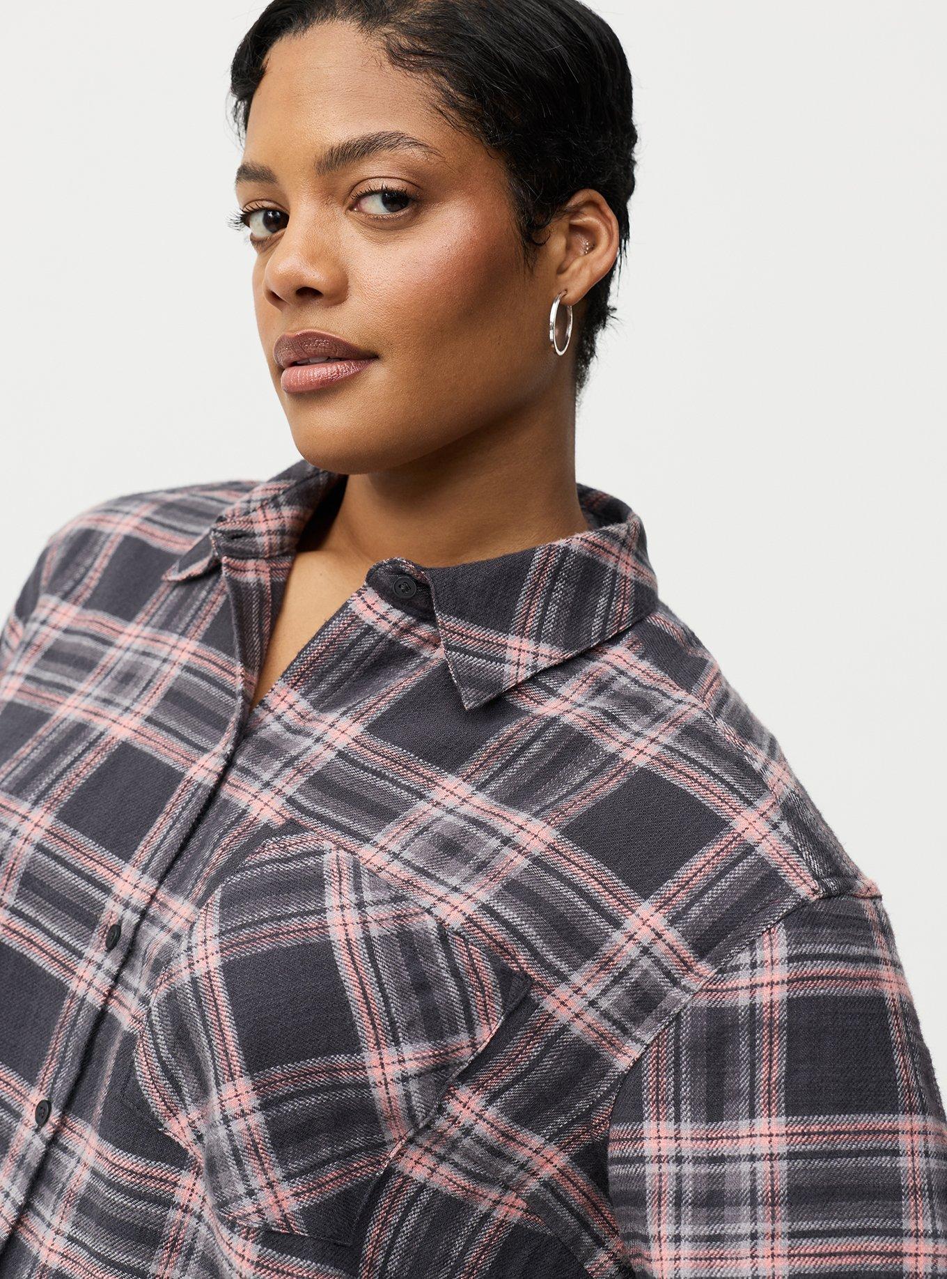 Oversized Cotton Flannel Shirt