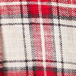 Plus Size Oversized Cotton Flannel Shirt, CANDY CANE PLAID BIRCH, swatch