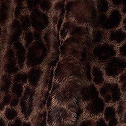 Collarless Faux Fur Jacket, FIFTIES LEOPARD BROWN BLACK, swatch