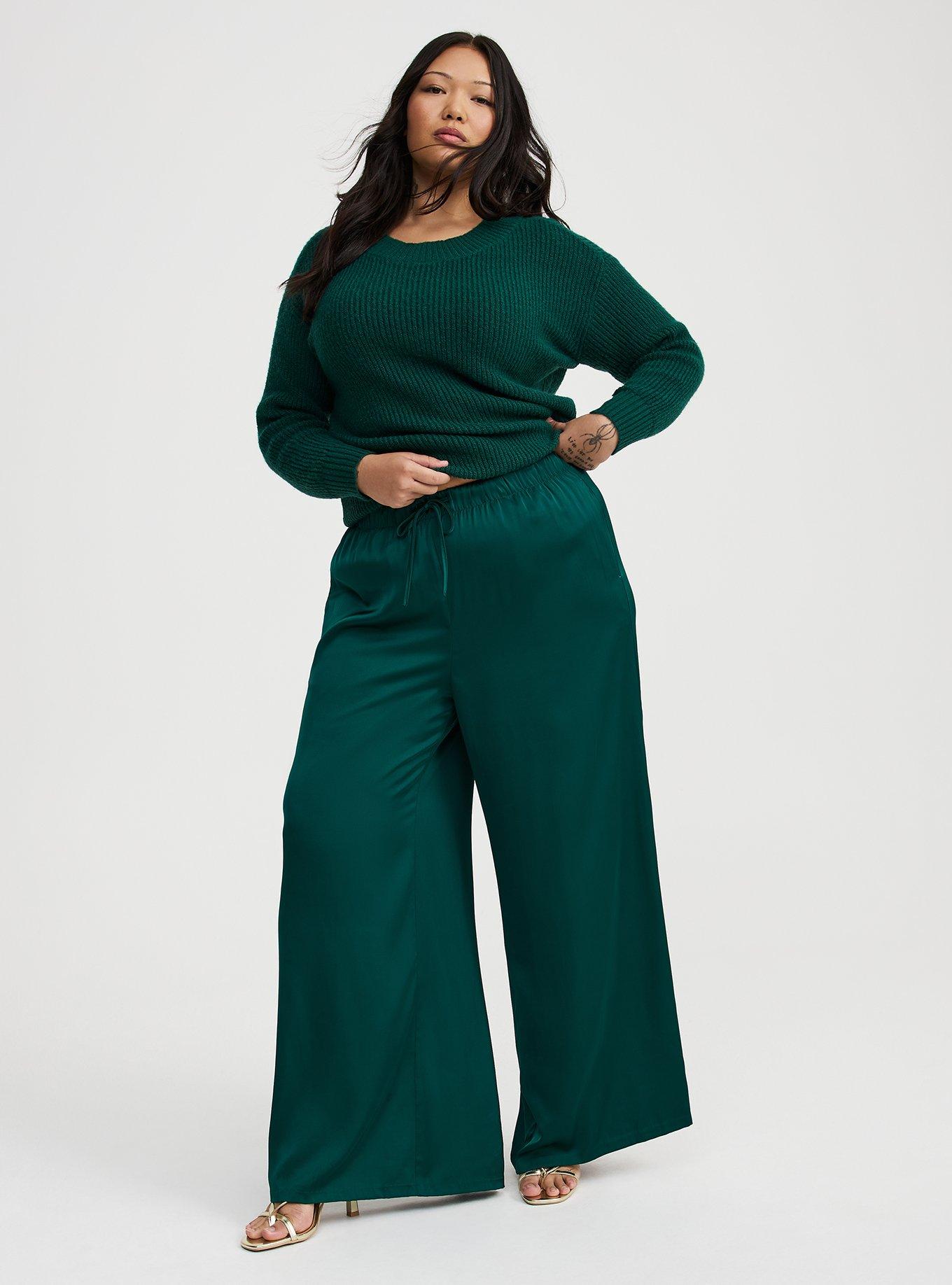 Plus Size - Wide Leg High-Rise Pull-On Satin Pant - Torrid