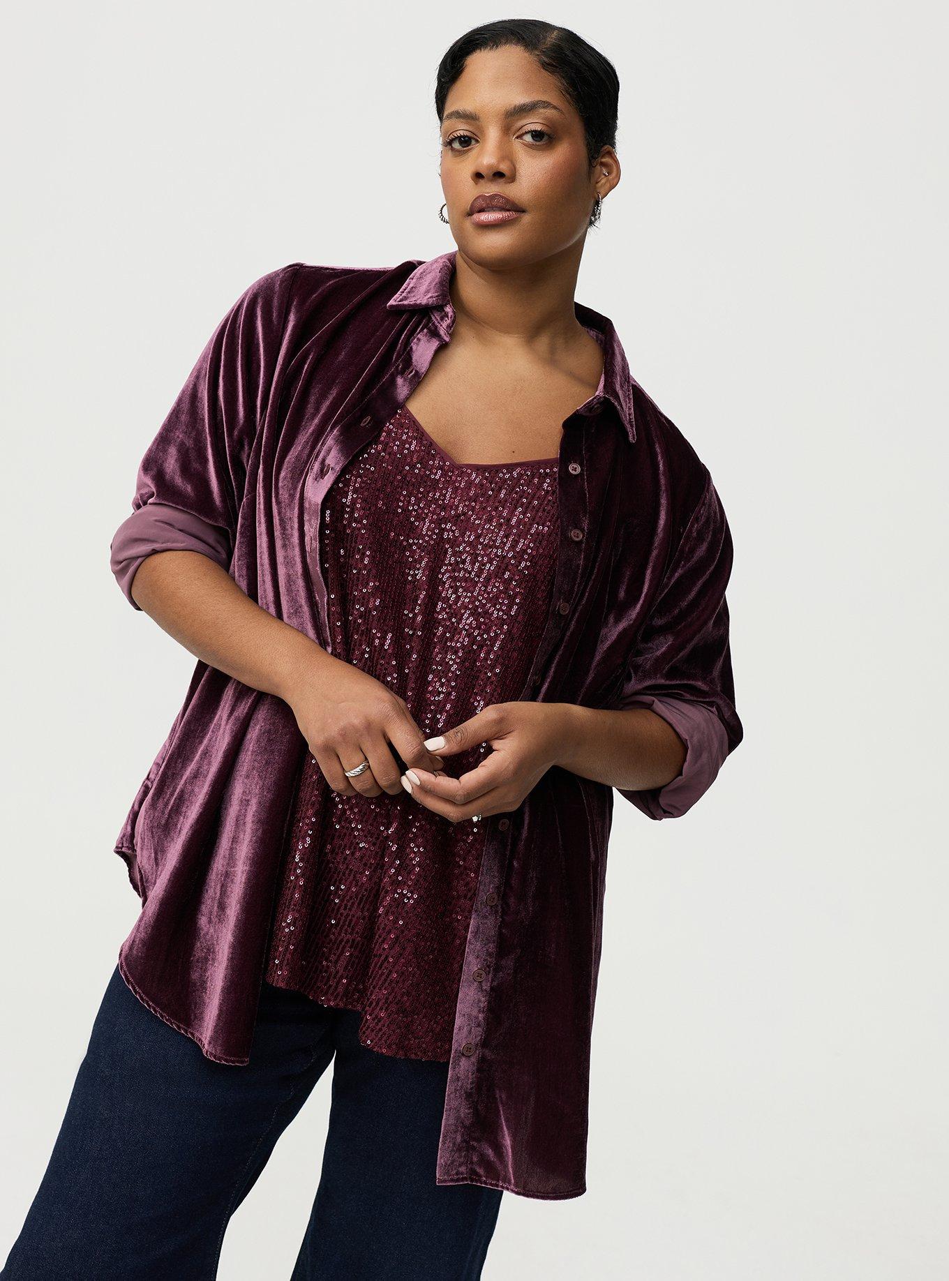 fitted lace wedding dress Purple Velvet Shirt