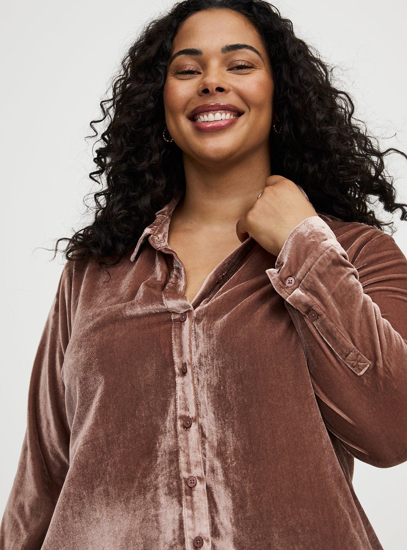 Lizzie Velvet Button-Up Shirt