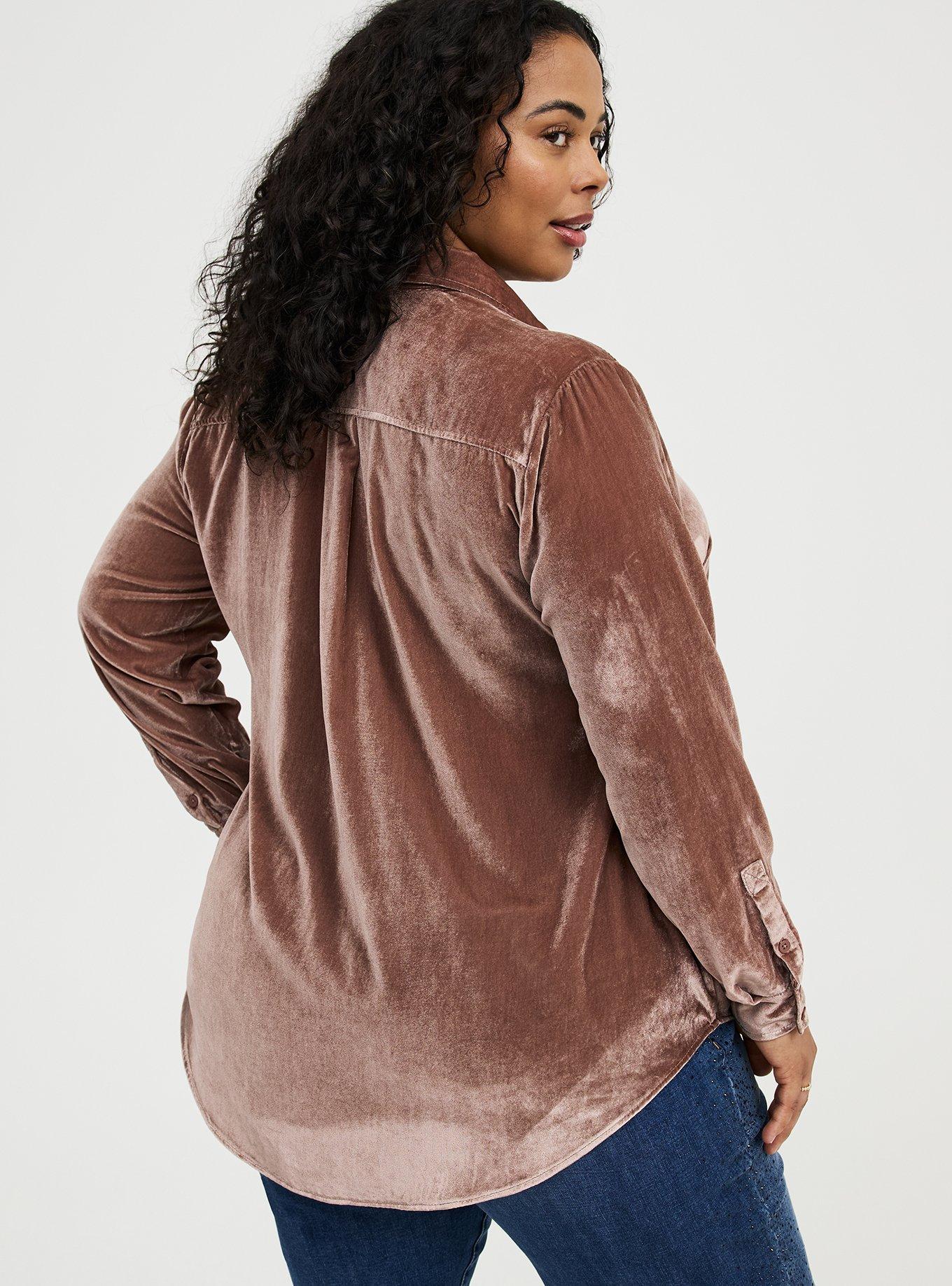 Lizzie Velvet Button-Up Shirt