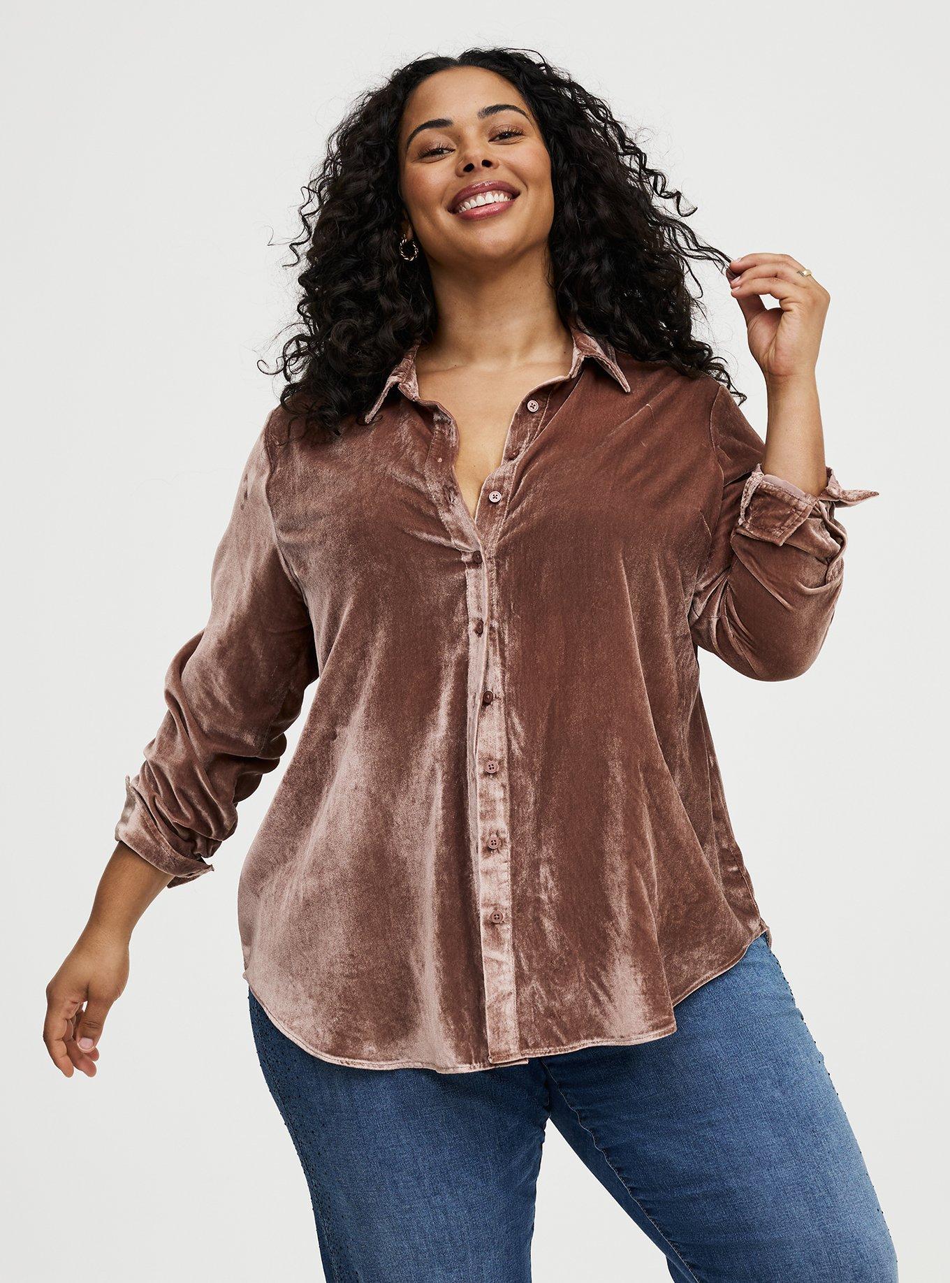 Lizzie Velvet Button-Up Shirt