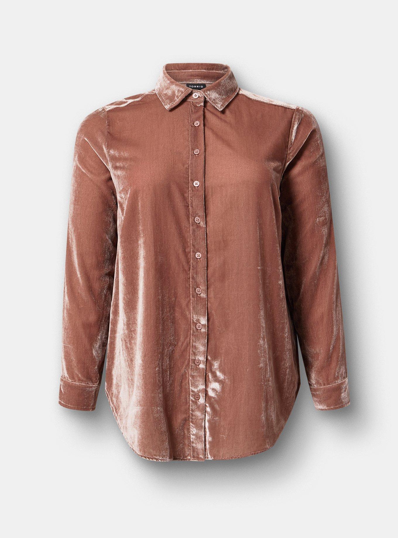 Plus Size - Lizzie Velvet Button-Up Shirt - Torrid