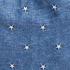 Plus Size Lizzie Embroidered Star Button-Up Shirt, DESERT BLUE WASH, swatch