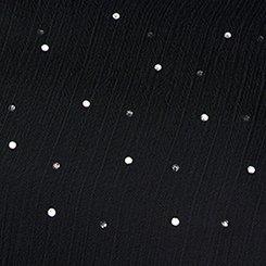 Rhinestone Button-Up Tunic Shirt, DEEP BLACK, swatch