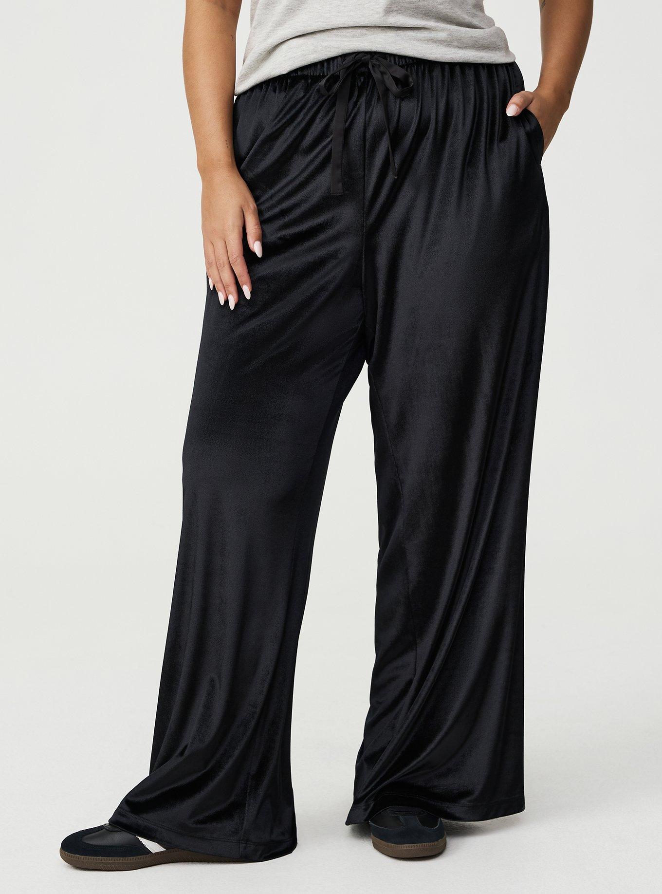 Wide Leg High-Rise Pull-On Velvet Pant