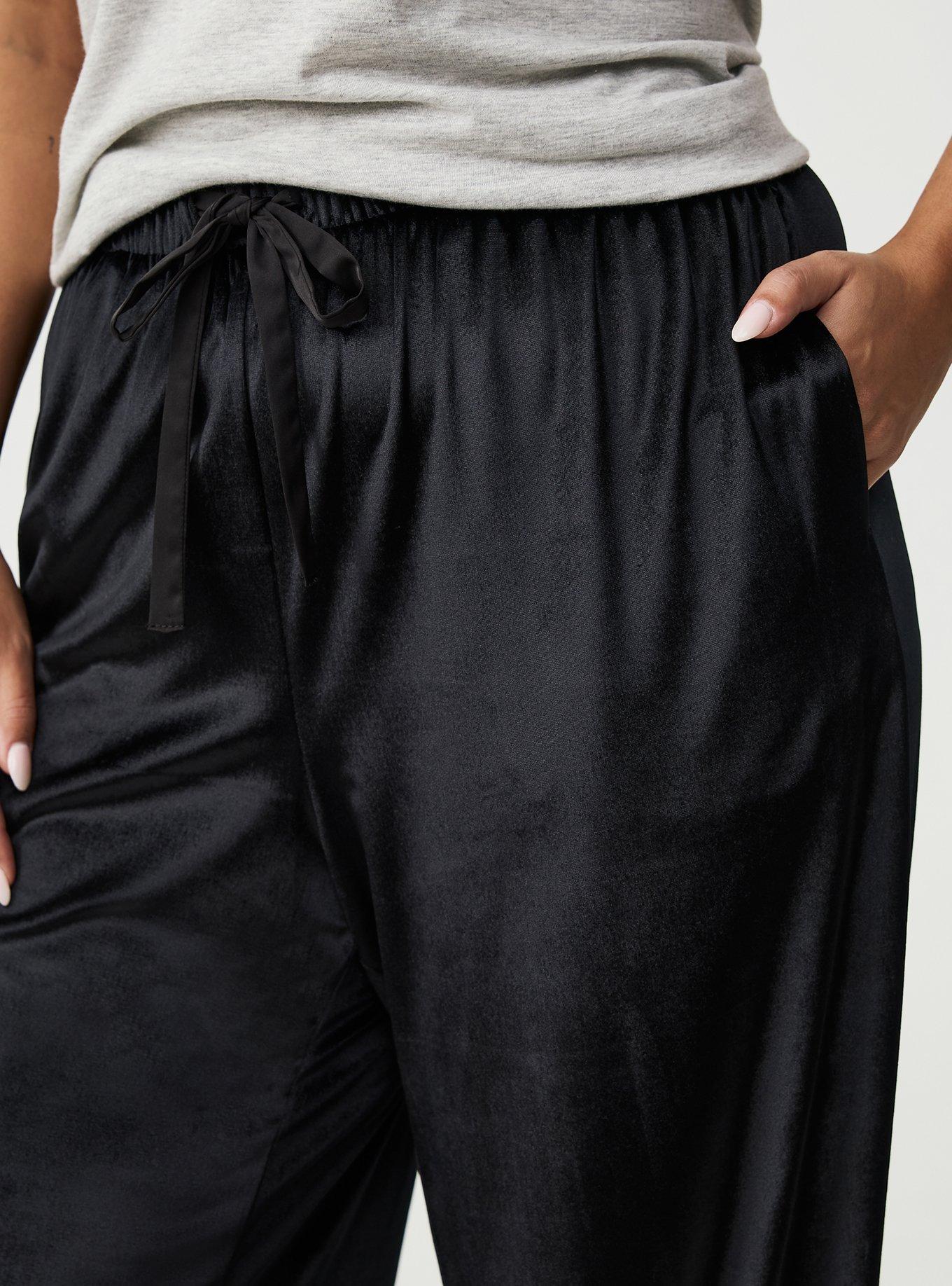 Wide Leg High-Rise Pull-On Velvet Pant