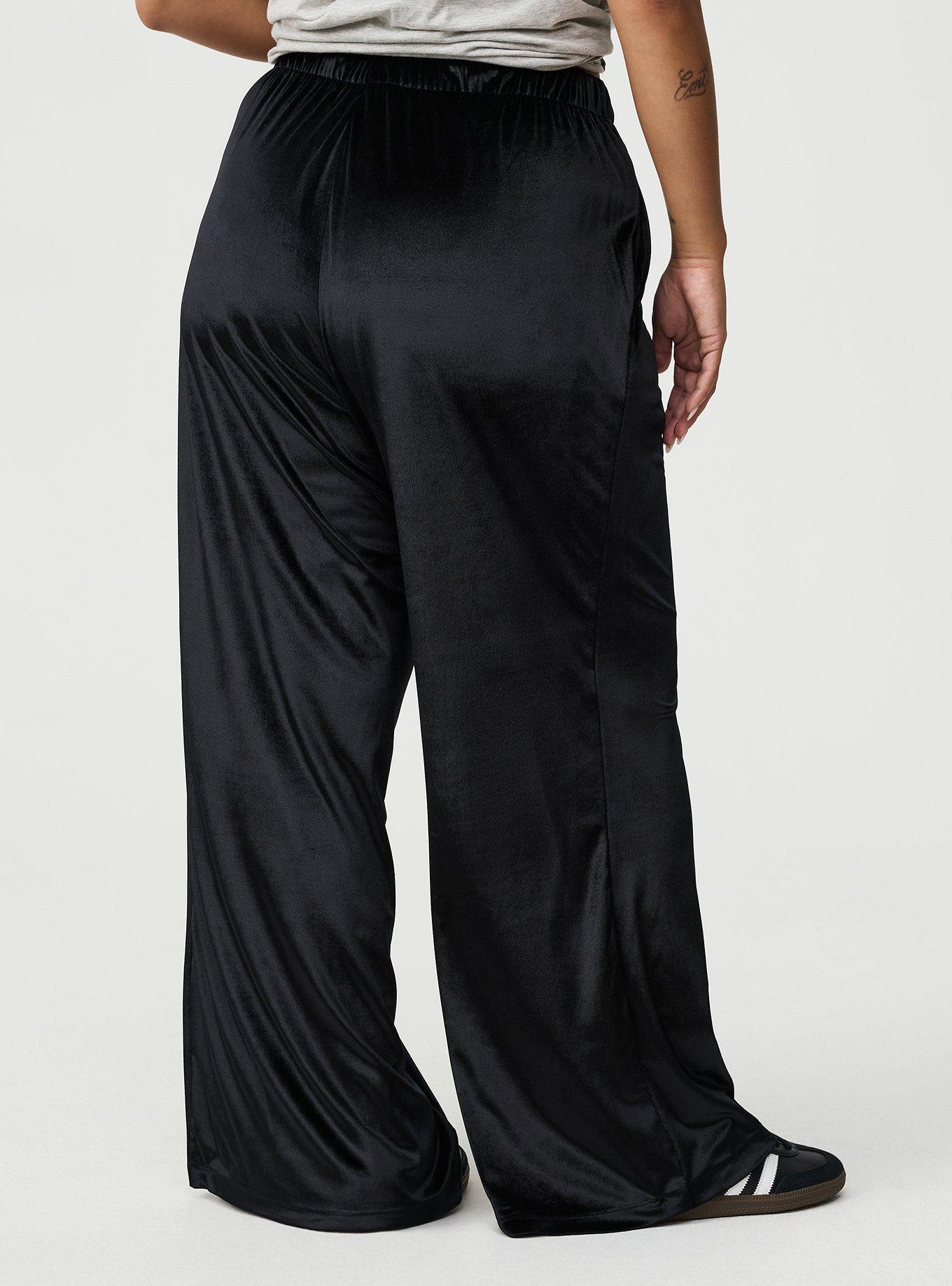 Wide Leg High-Rise Pull-On Velvet Pant