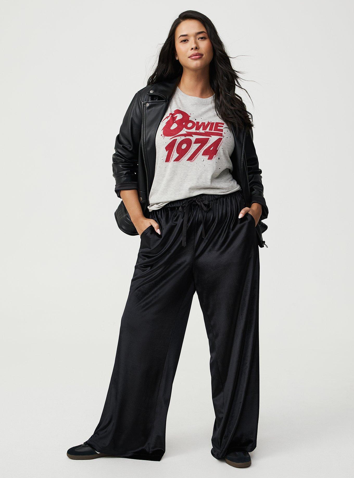 Wide Leg High-Rise Pull-On Velvet Pant