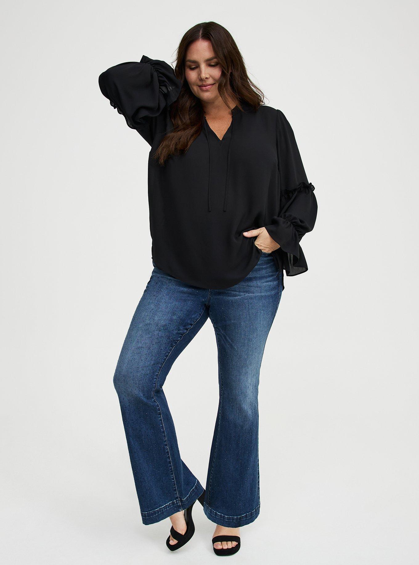 Ruffle V-Neck Blouse