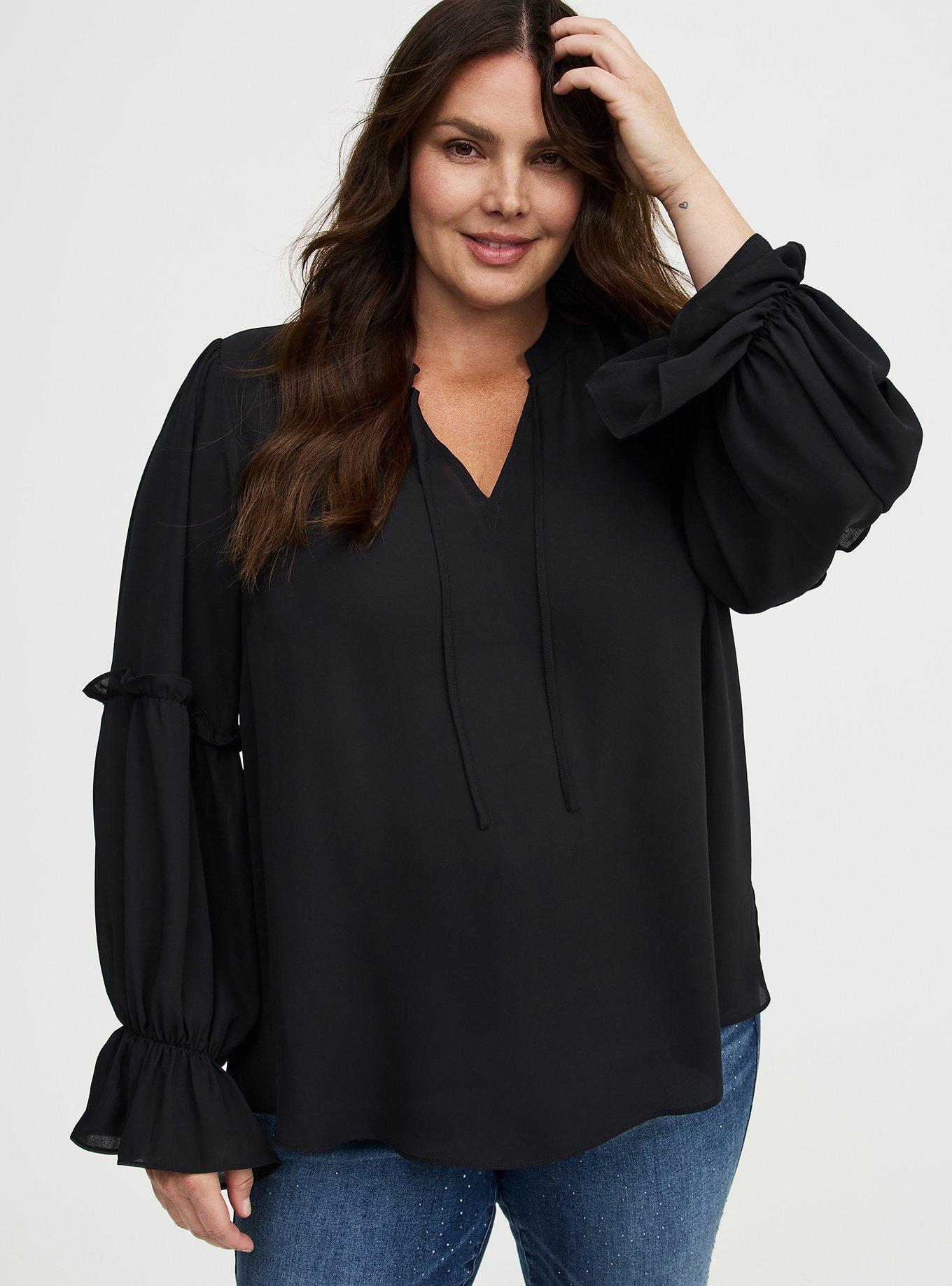 Ruffle V-Neck Blouse