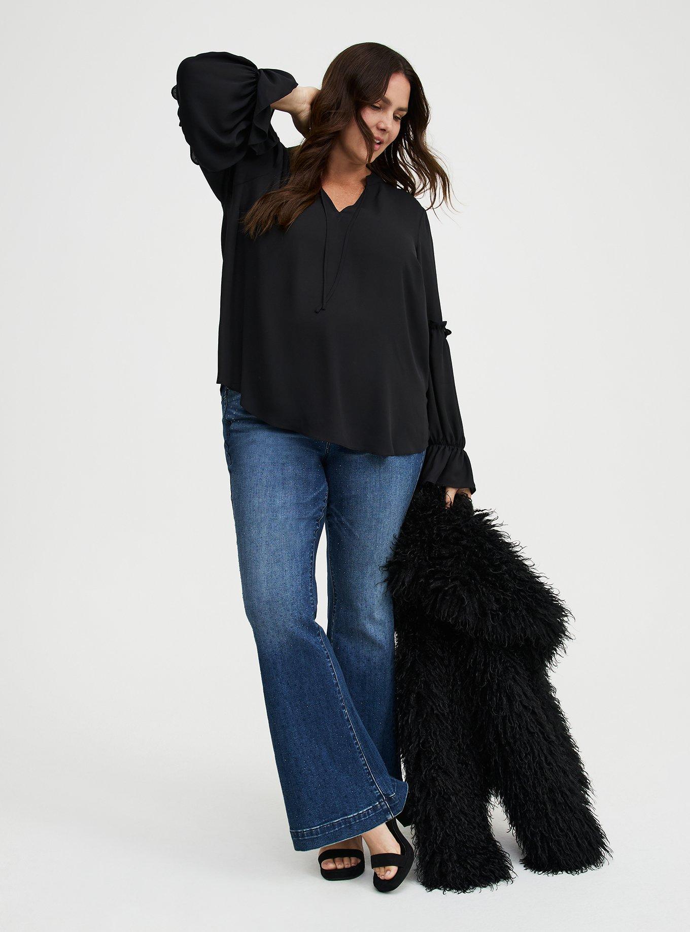 Ruffle V-Neck Blouse