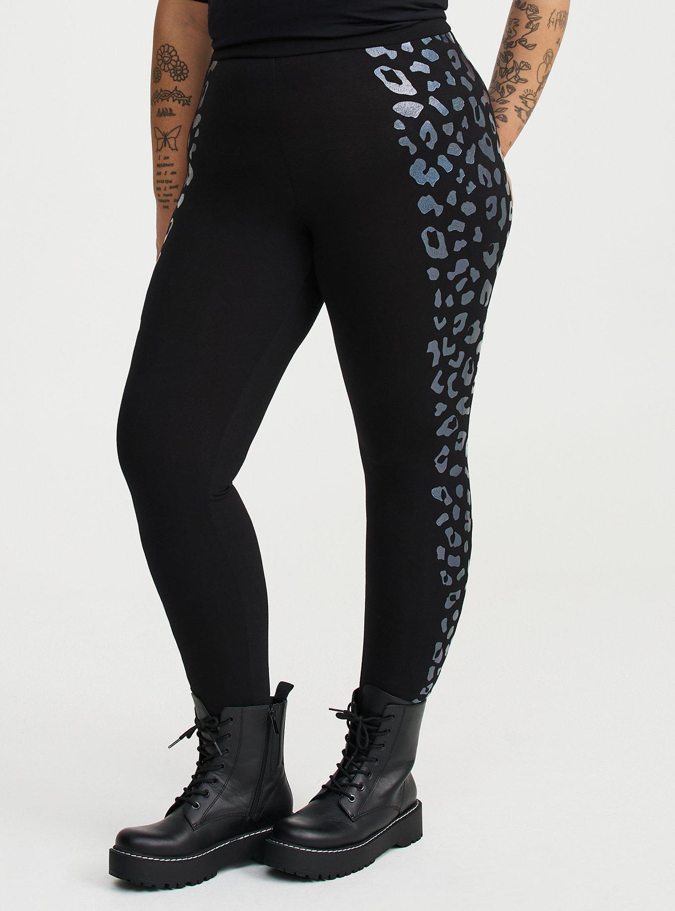 Full-Length Foil Leopard Legging