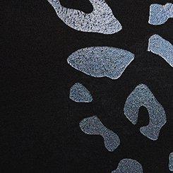 Full-Length Foil Leopard Legging, DEEP BLACK, swatch