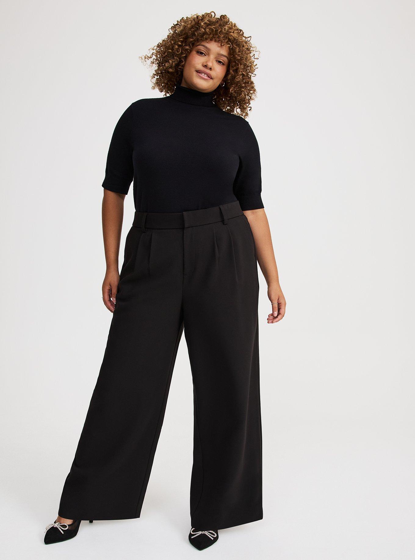 Tailored Twill High-Rise Wide Leg Pant