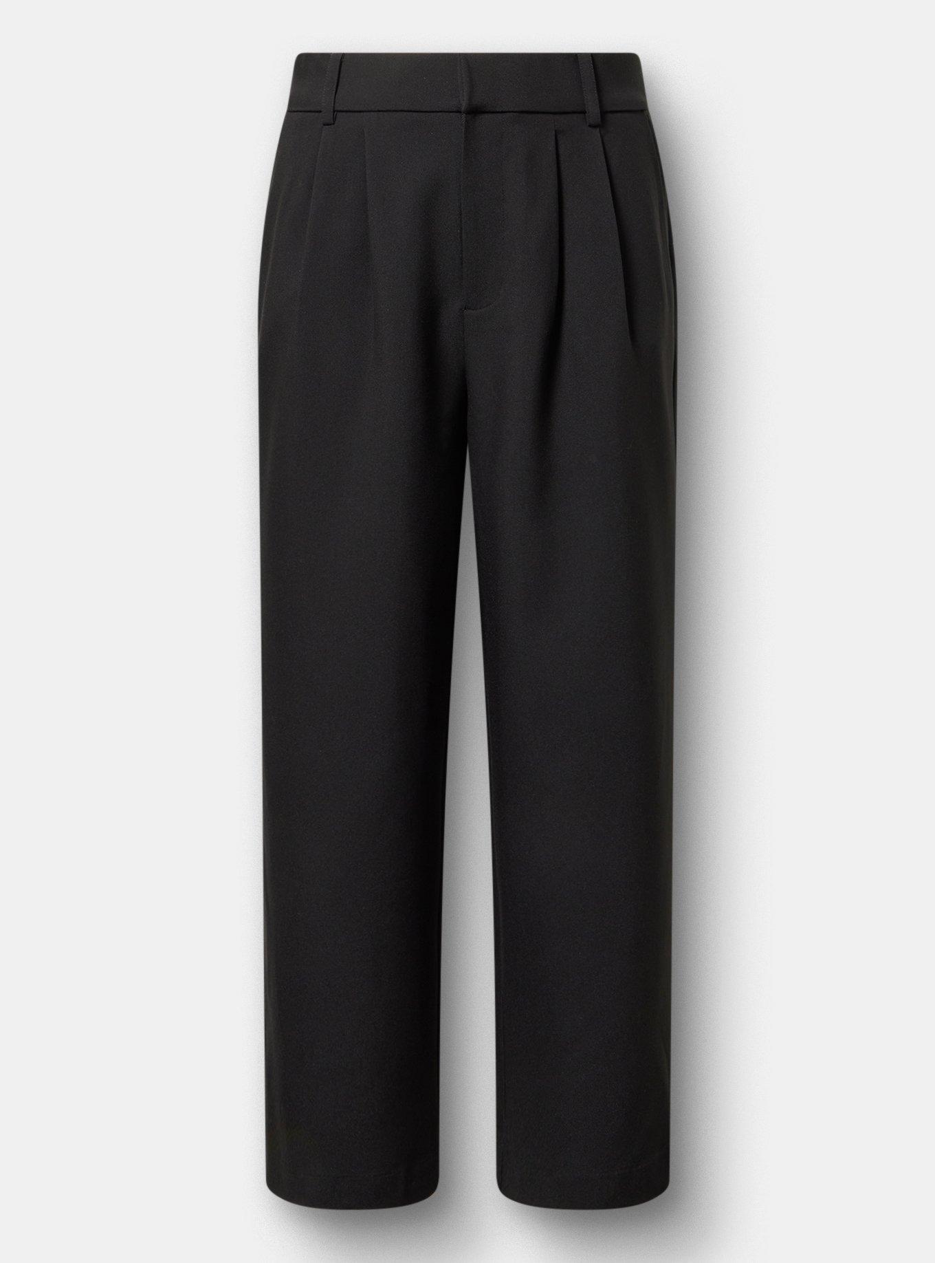 Tailored Twill High-Rise Wide Leg Pant, DEEP BLACK, hi-res
