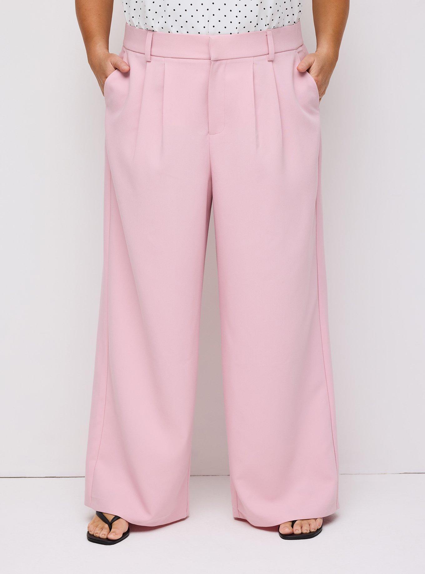 Tailored Twill High-Rise Wide Leg Pant, BLEACHED MAUVE, alternate