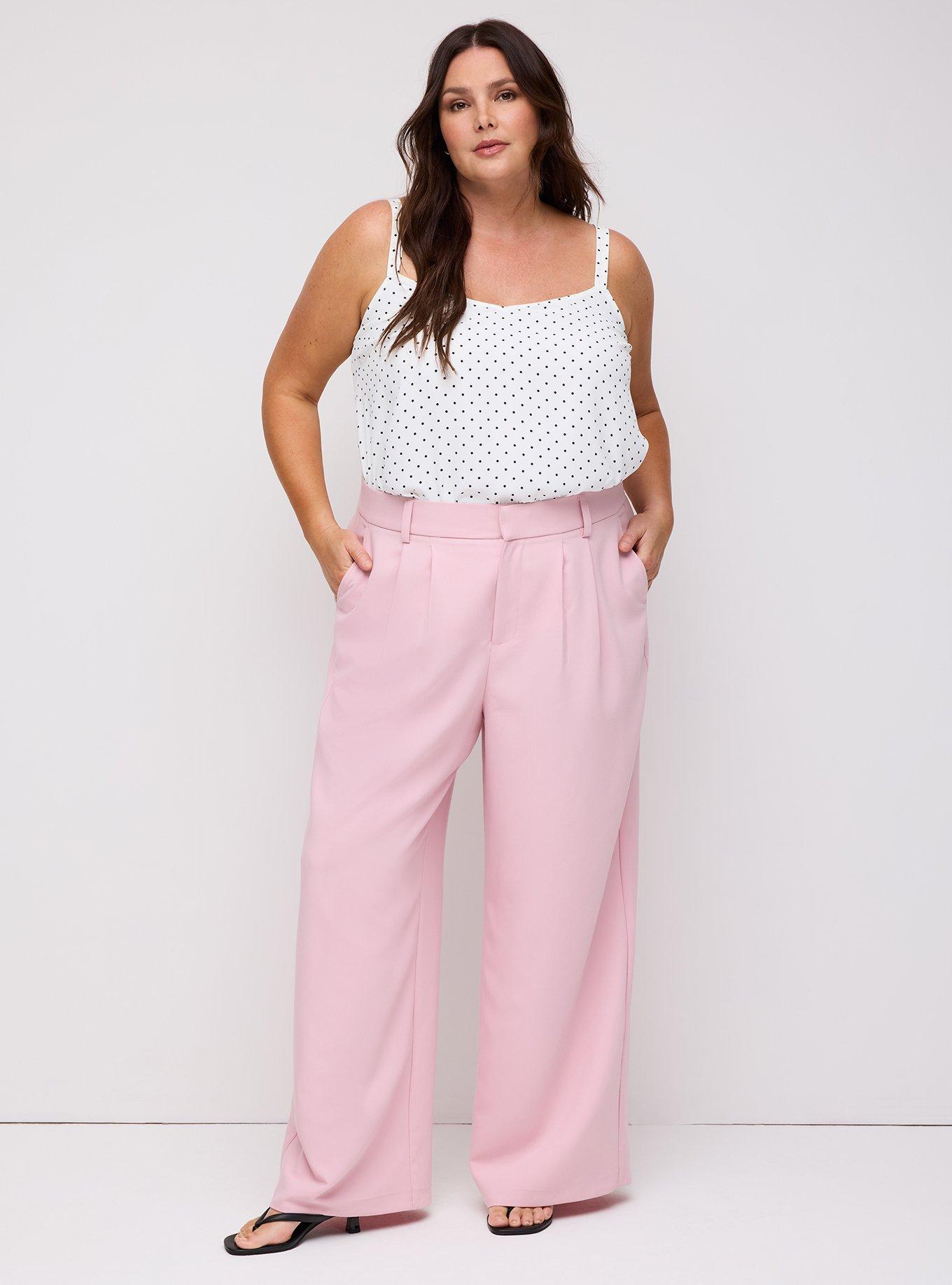 Tailored Twill High-Rise Wide Leg Pant, BLEACHED MAUVE, alternate