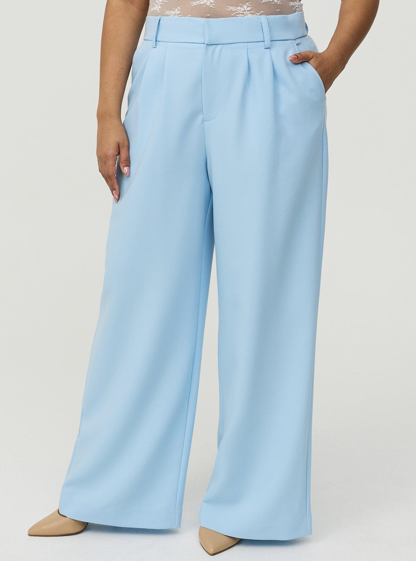 Tailored Twill High-Rise Wide Leg Pant, CERULEAN, alternate
