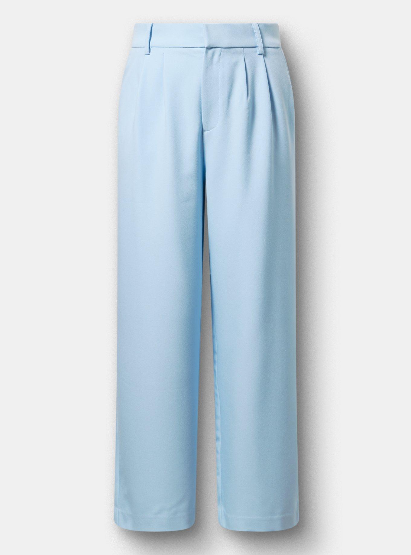 Tailored Twill High-Rise Wide Leg Pant, CERULEAN, hi-res