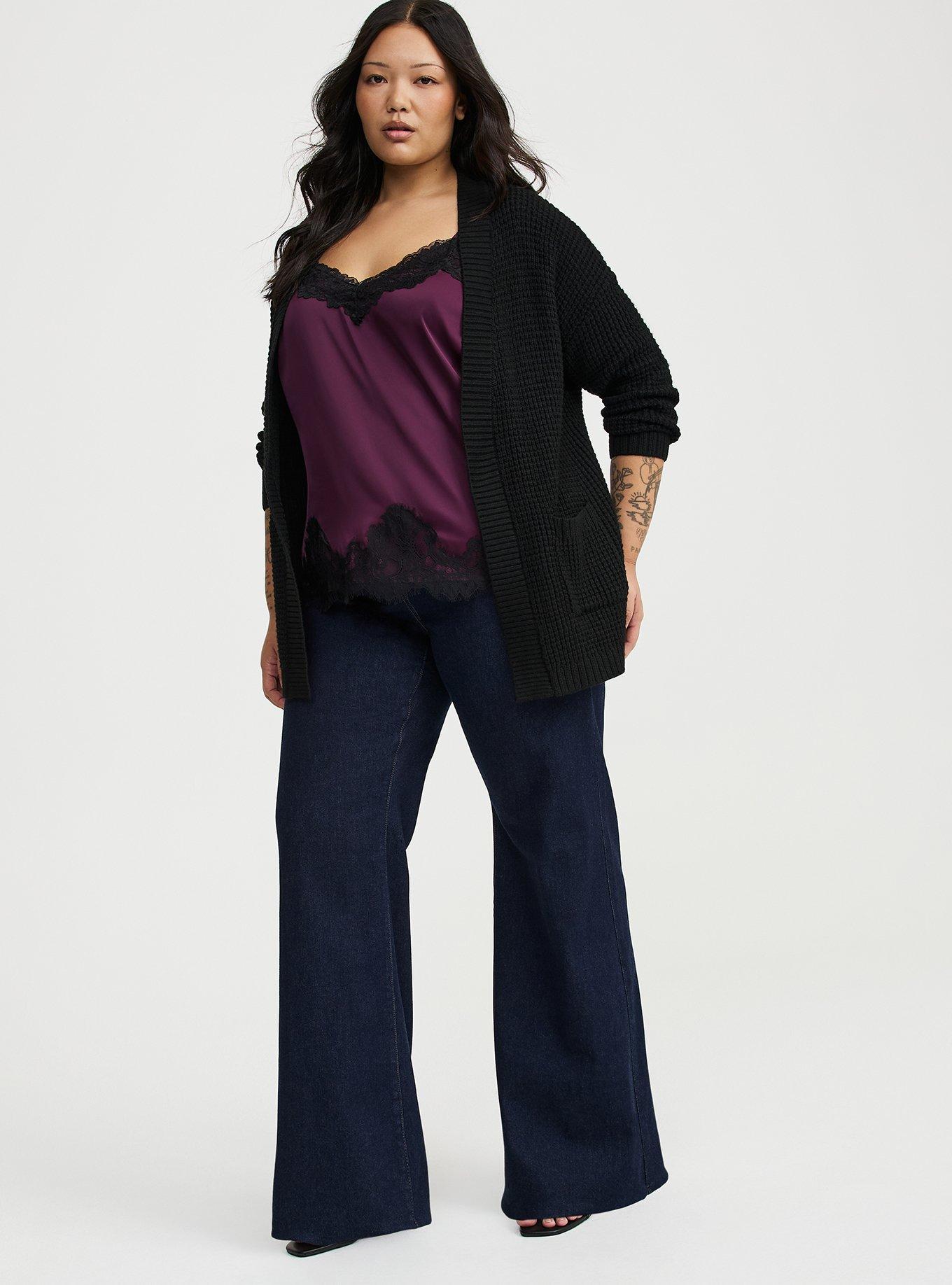 Drop Shoulder Open Front Cardigan