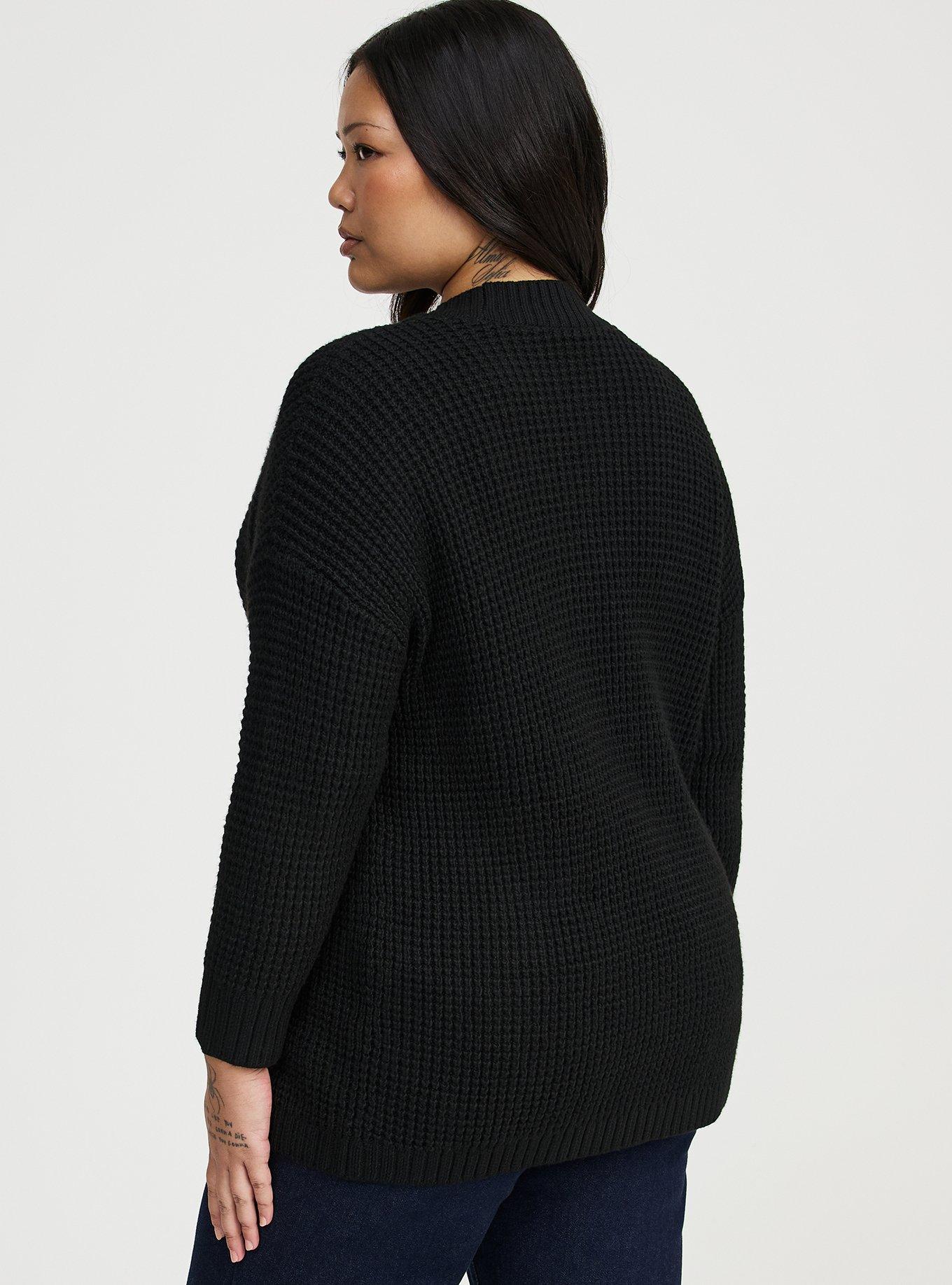 Drop Shoulder Open Front Cardigan