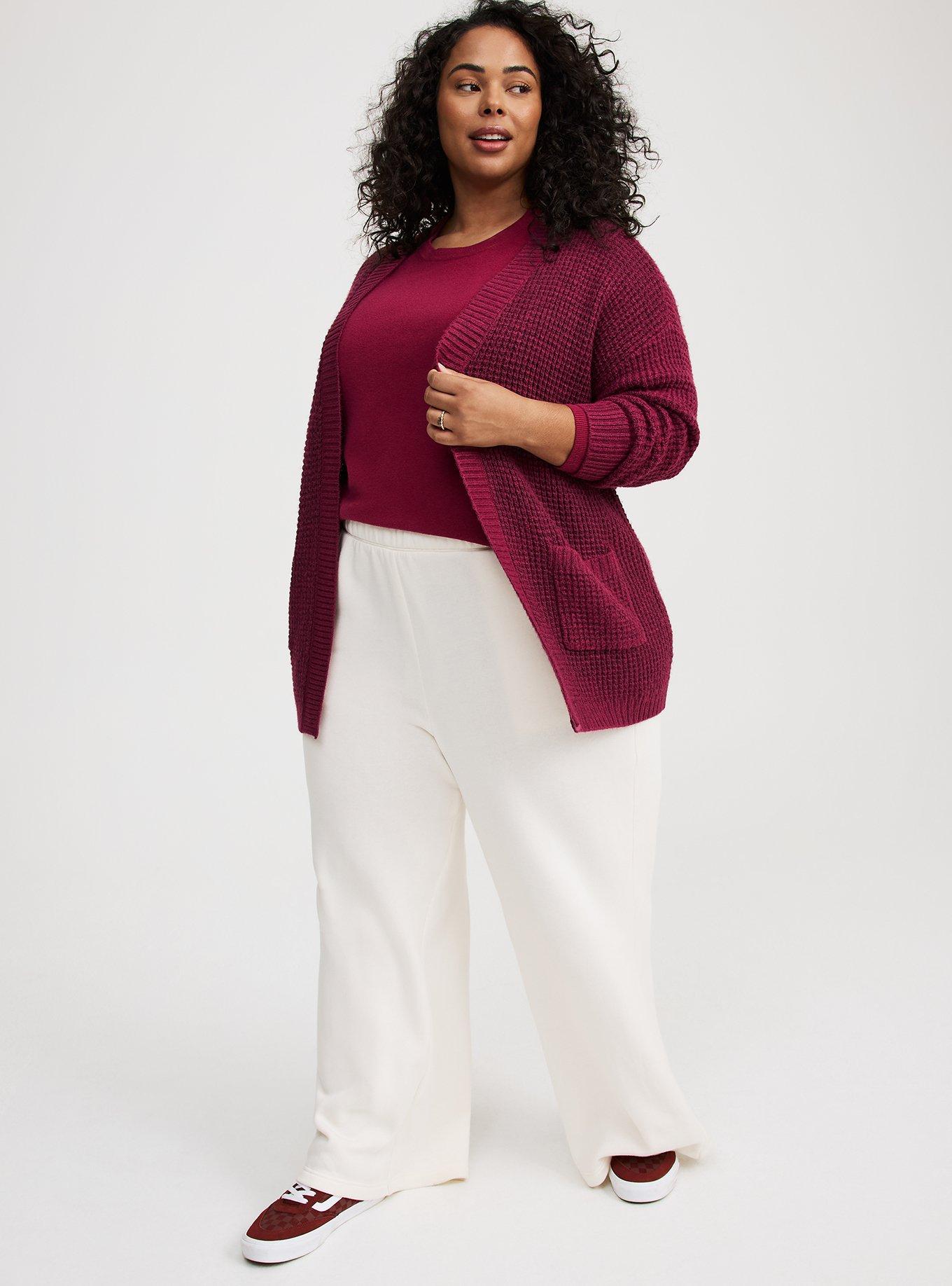 Drop Shoulder Open Front Cardigan