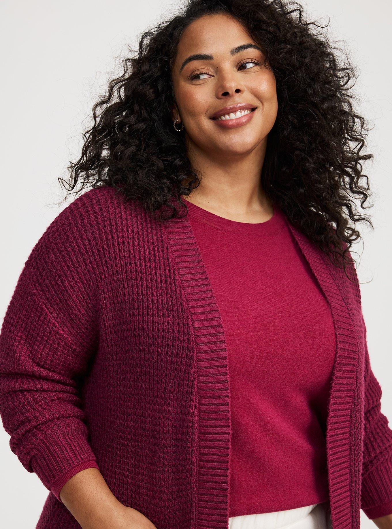 Drop Shoulder Open Front Cardigan