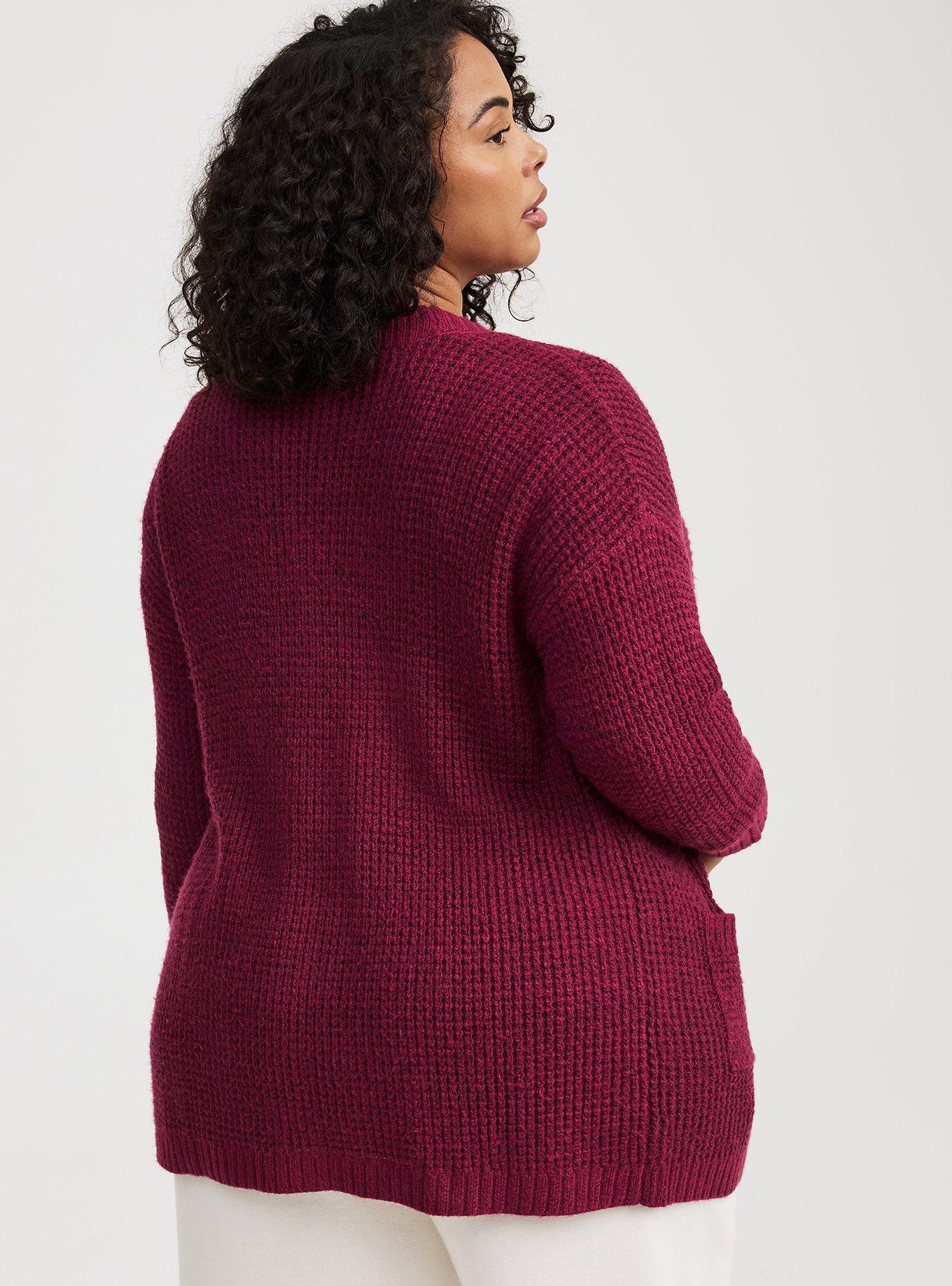 Drop Shoulder Open Front Cardigan