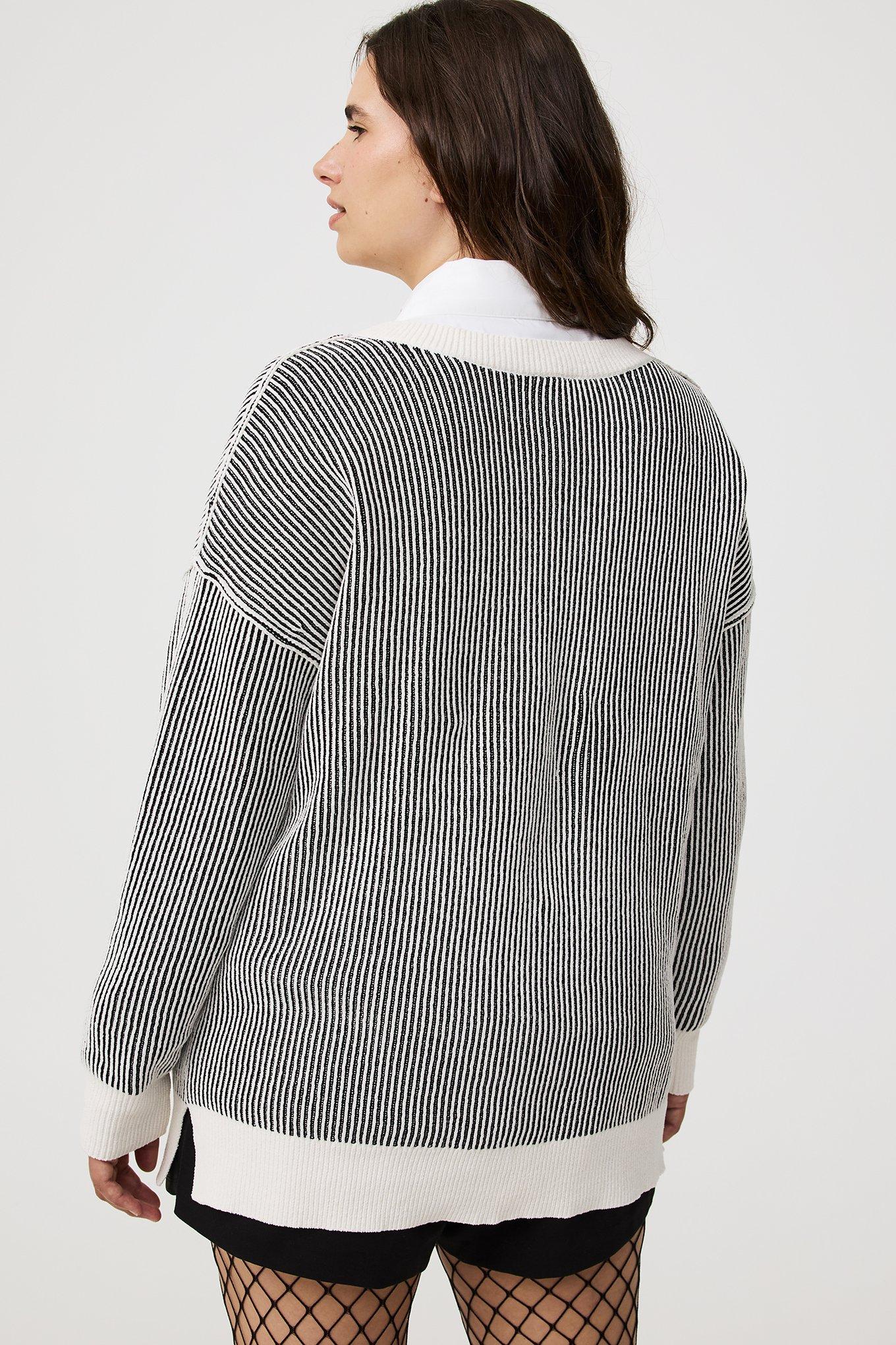 Chenille V-Neck Tunic Pullover Sweater