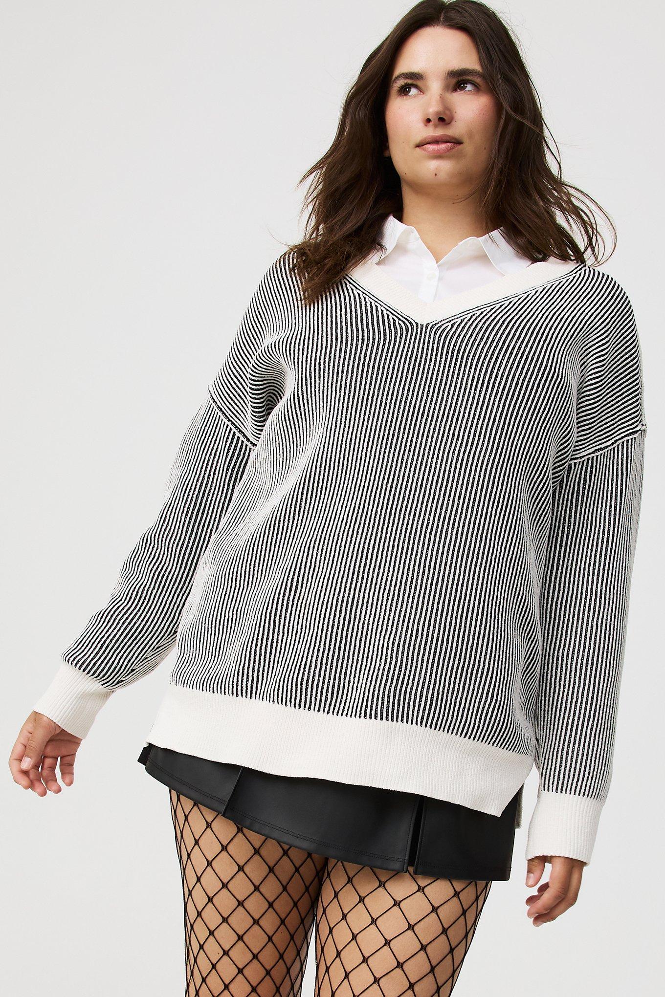 Chenille V-Neck Tunic Pullover Sweater