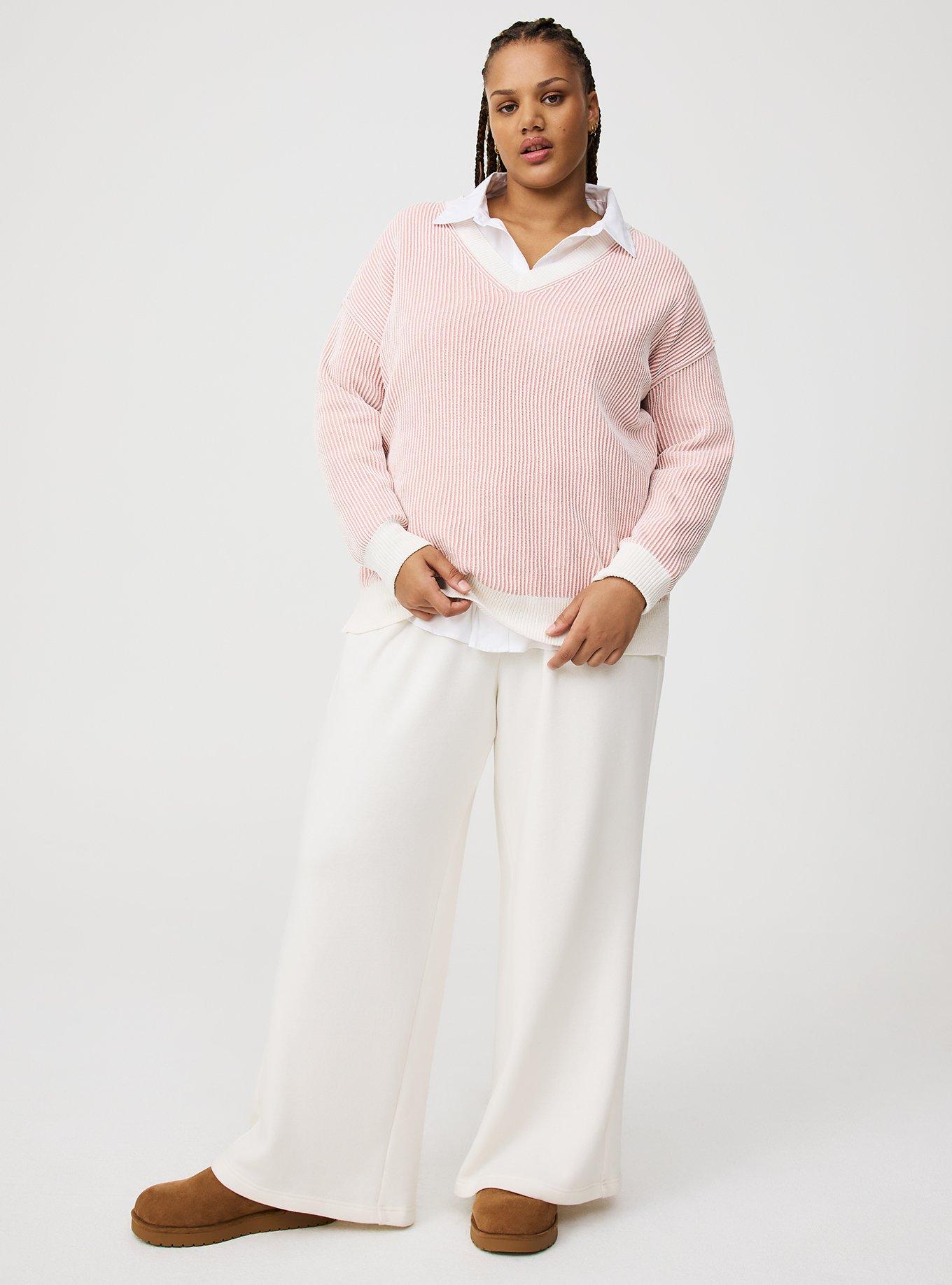 Chenille V-Neck Tunic Pullover Sweater