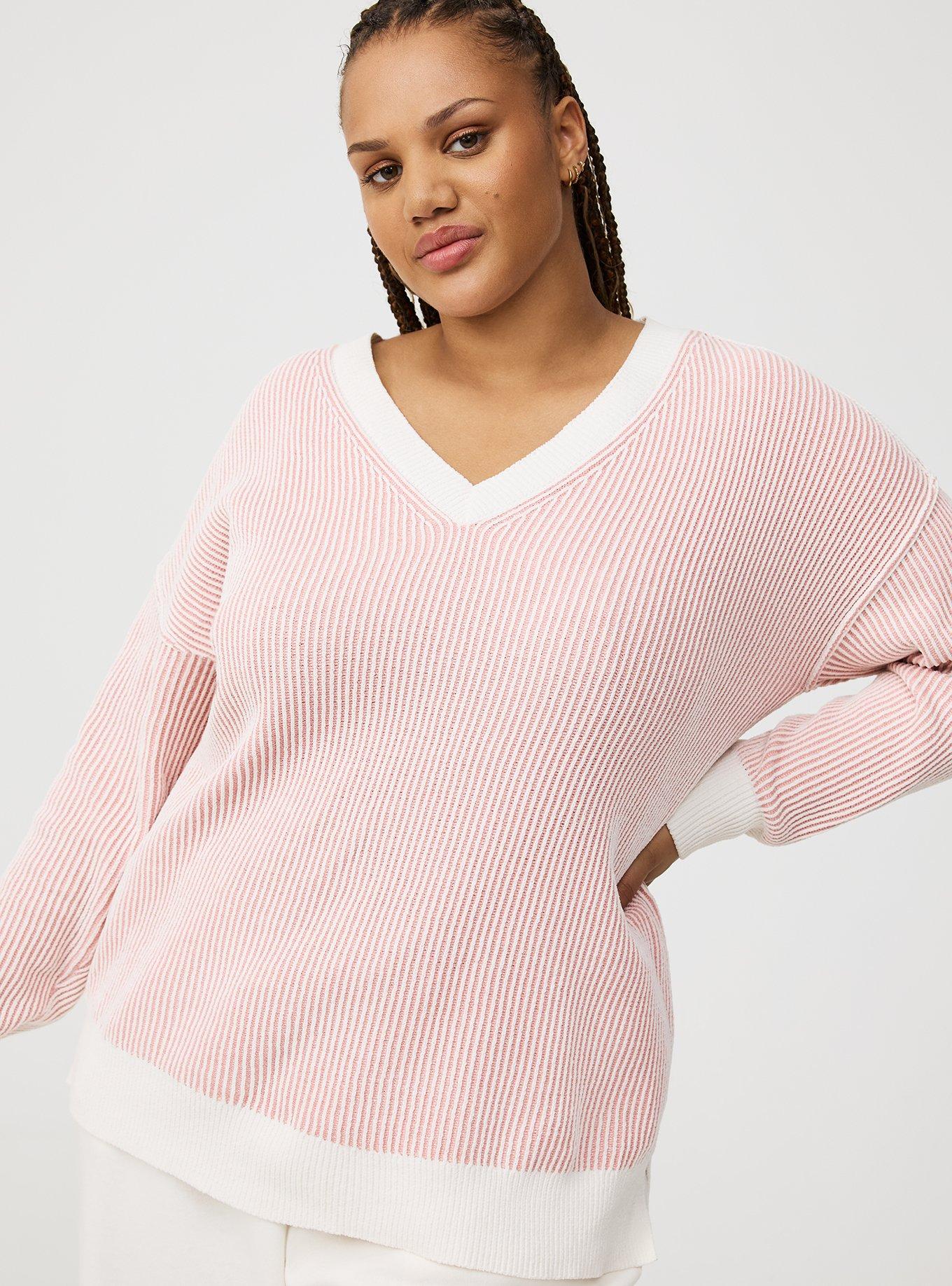 Chenille V-Neck Tunic Pullover Sweater