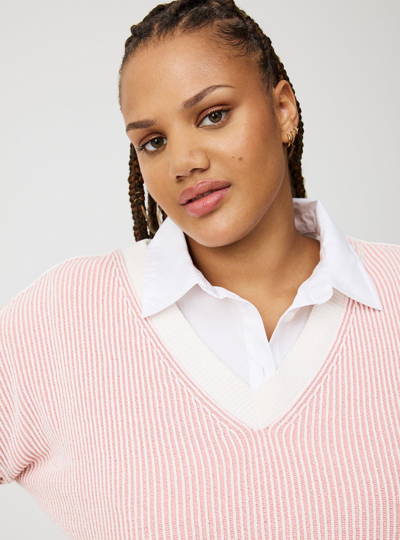 Chenille V-Neck Tunic Pullover Sweater