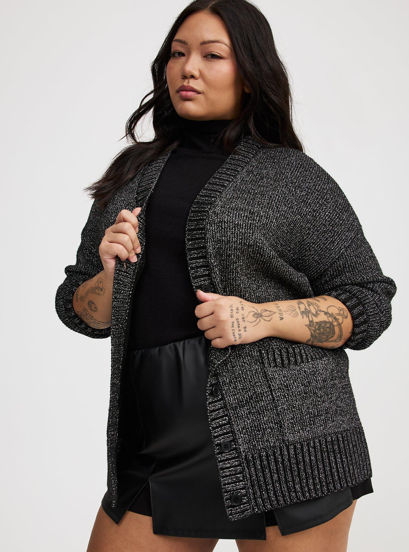 Metallic Boyfriend Cardigan