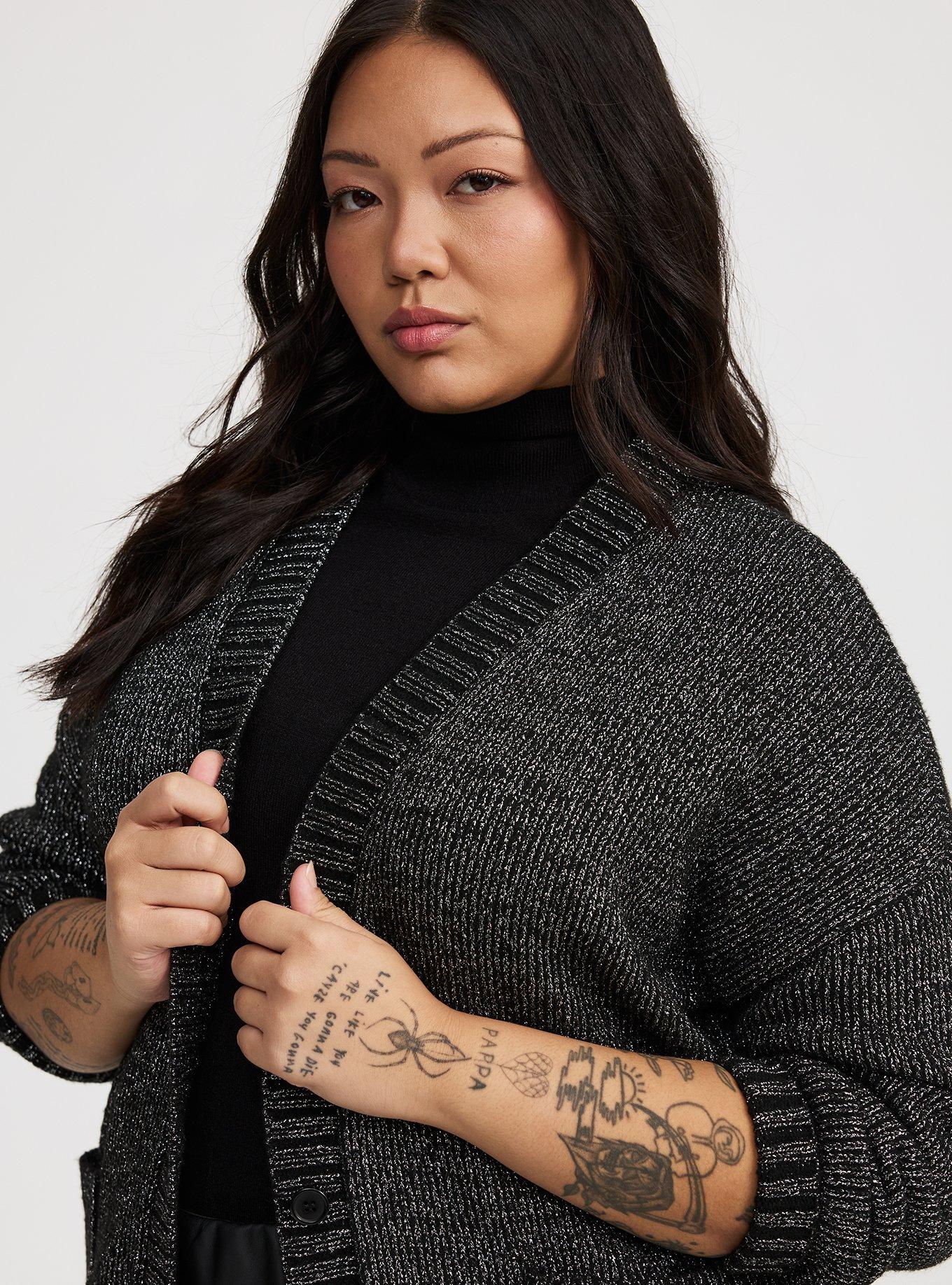 Metallic Boyfriend Cardigan