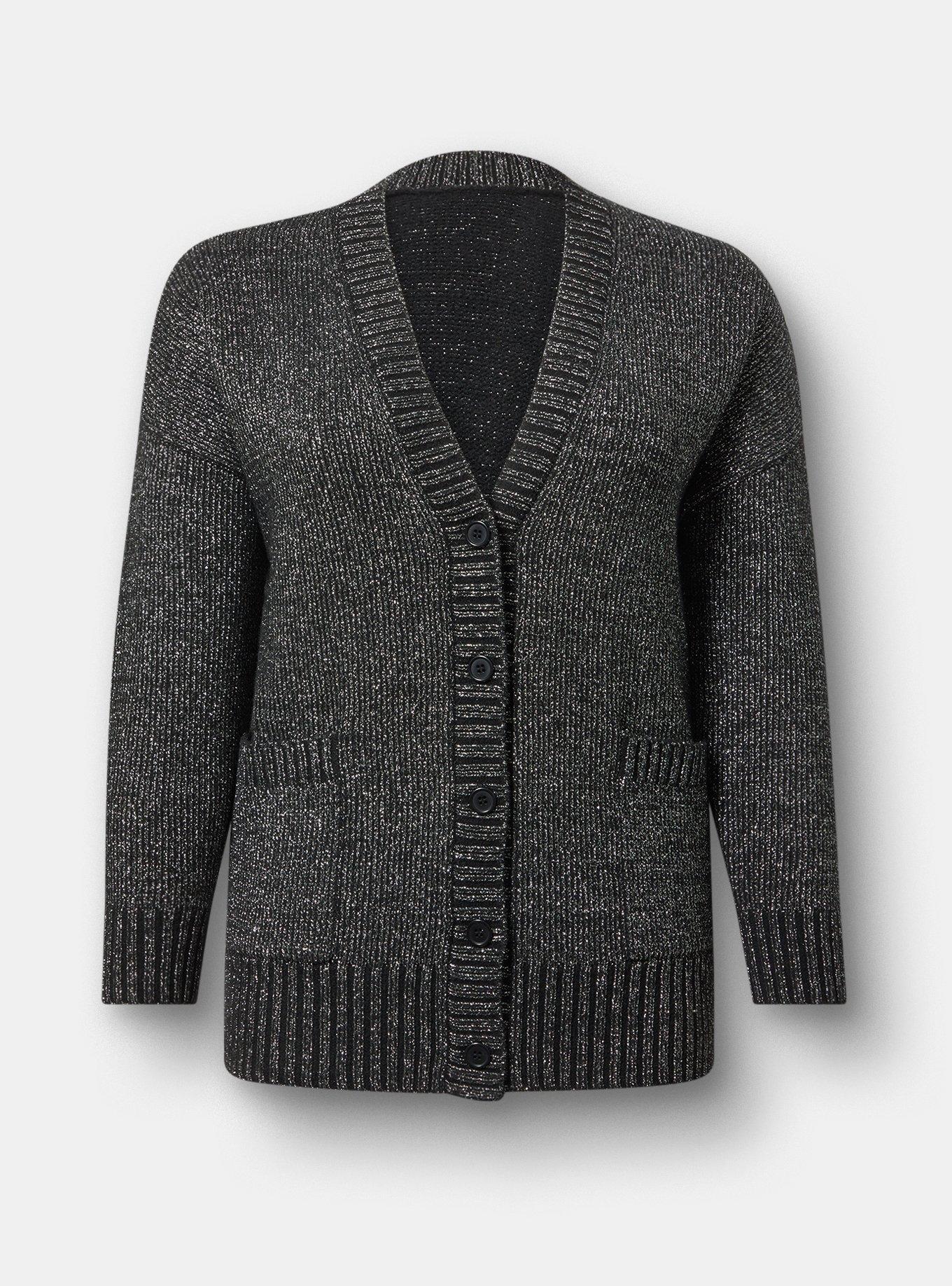 Plus Size - Metallic Boyfriend Cardigan - Torrid