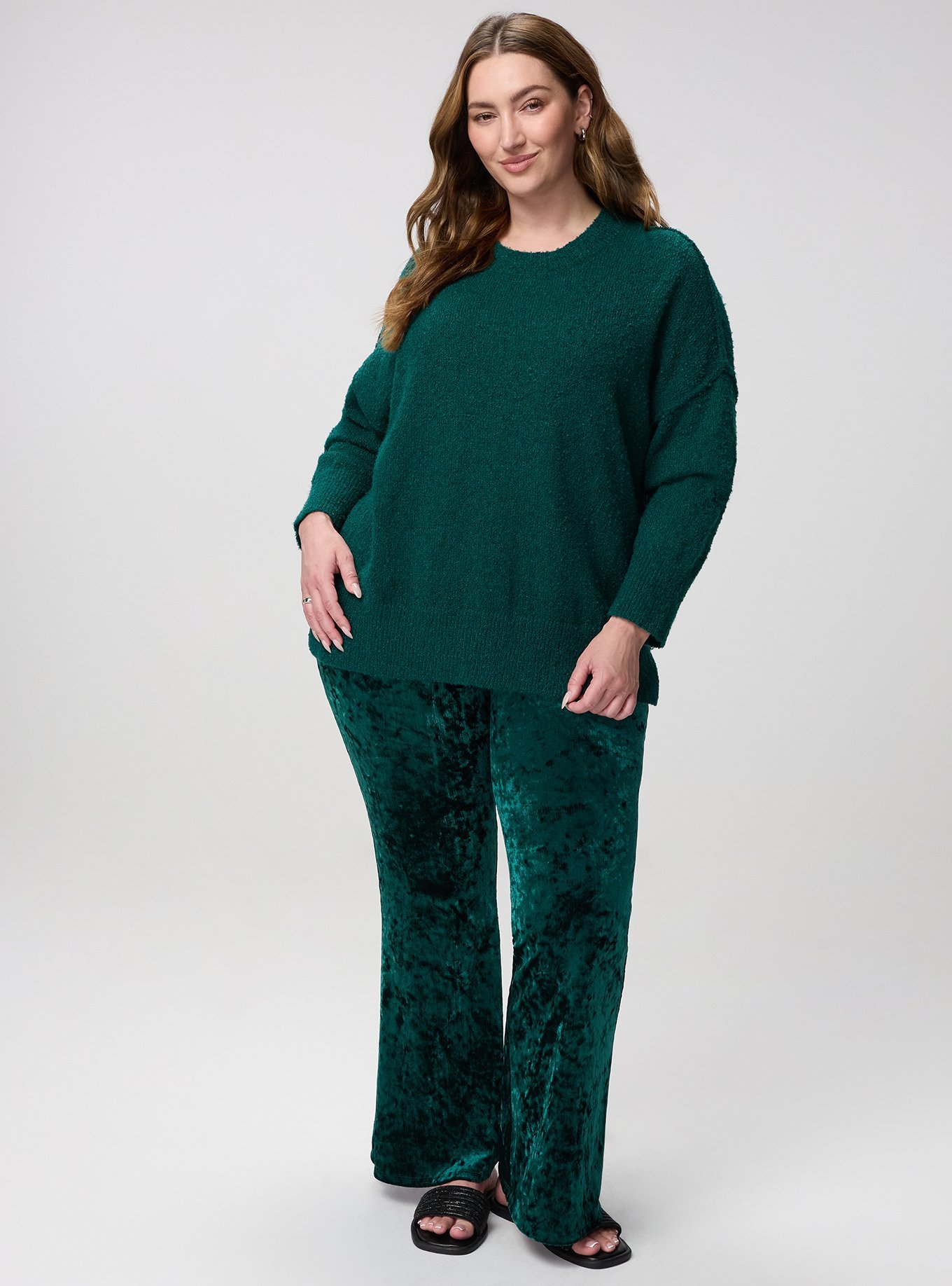 Boucle Crew Tunic Sweater, BOTANICAL GARDEN, alternate
