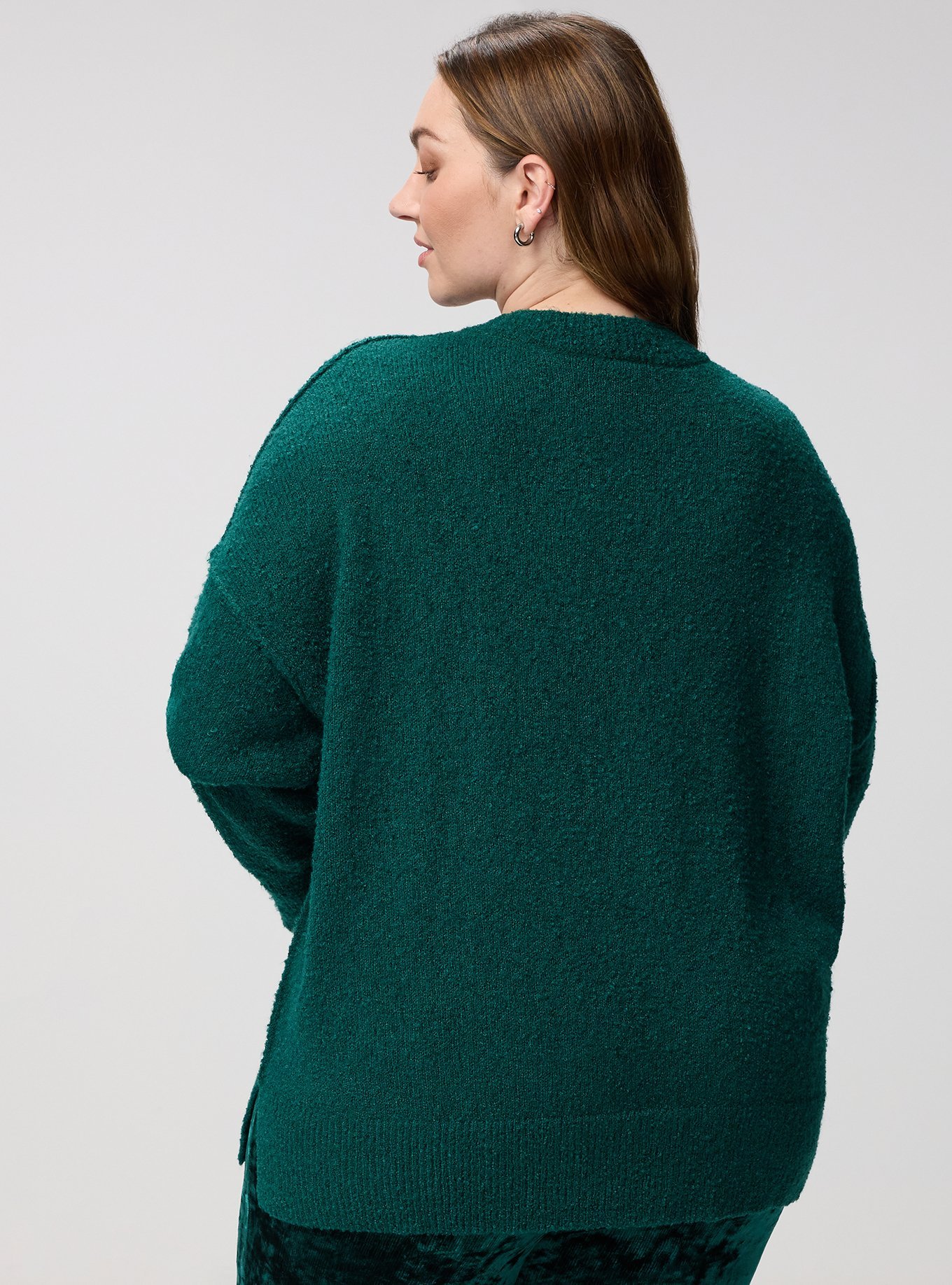 Boucle Crew Tunic Sweater, BOTANICAL GARDEN, alternate